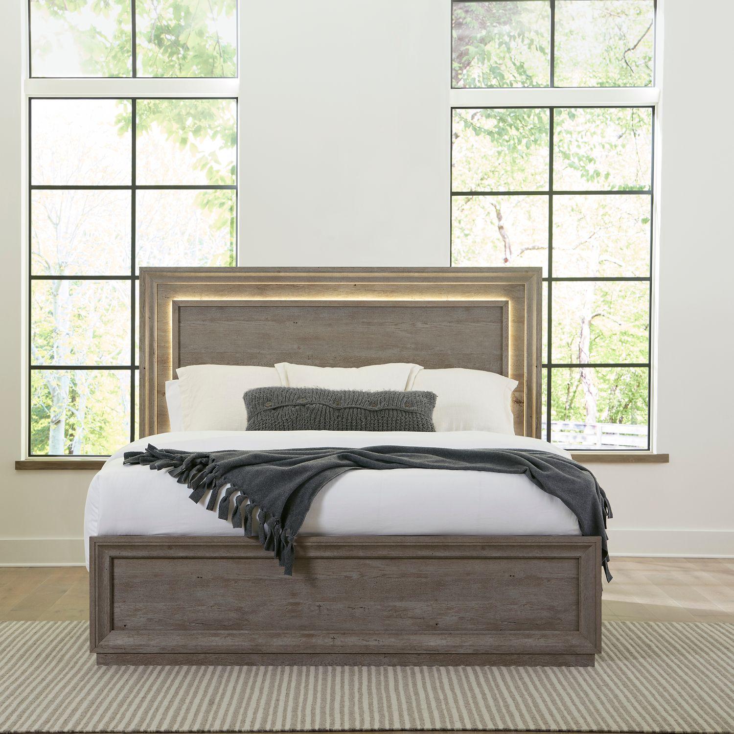 

    
Graystone Finish LED King Panel Bed Set 3P Horizons (272-BR) Liberty Furniture

