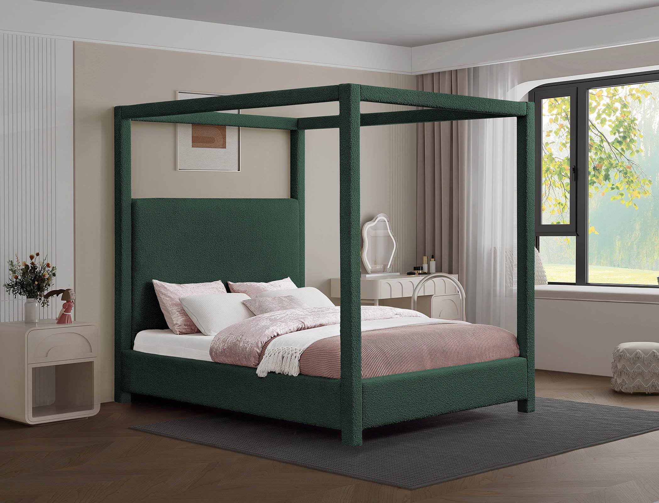 

    
Green Boucle Canopy King Bed EdenGreen-K Meridian Modern Contemporary
