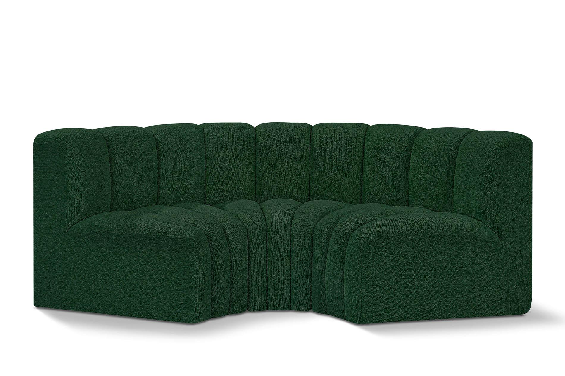 Contemporary, Modern Modular Sectional Sofa ARC 102Green-S3C 102Green-S3C in Green 