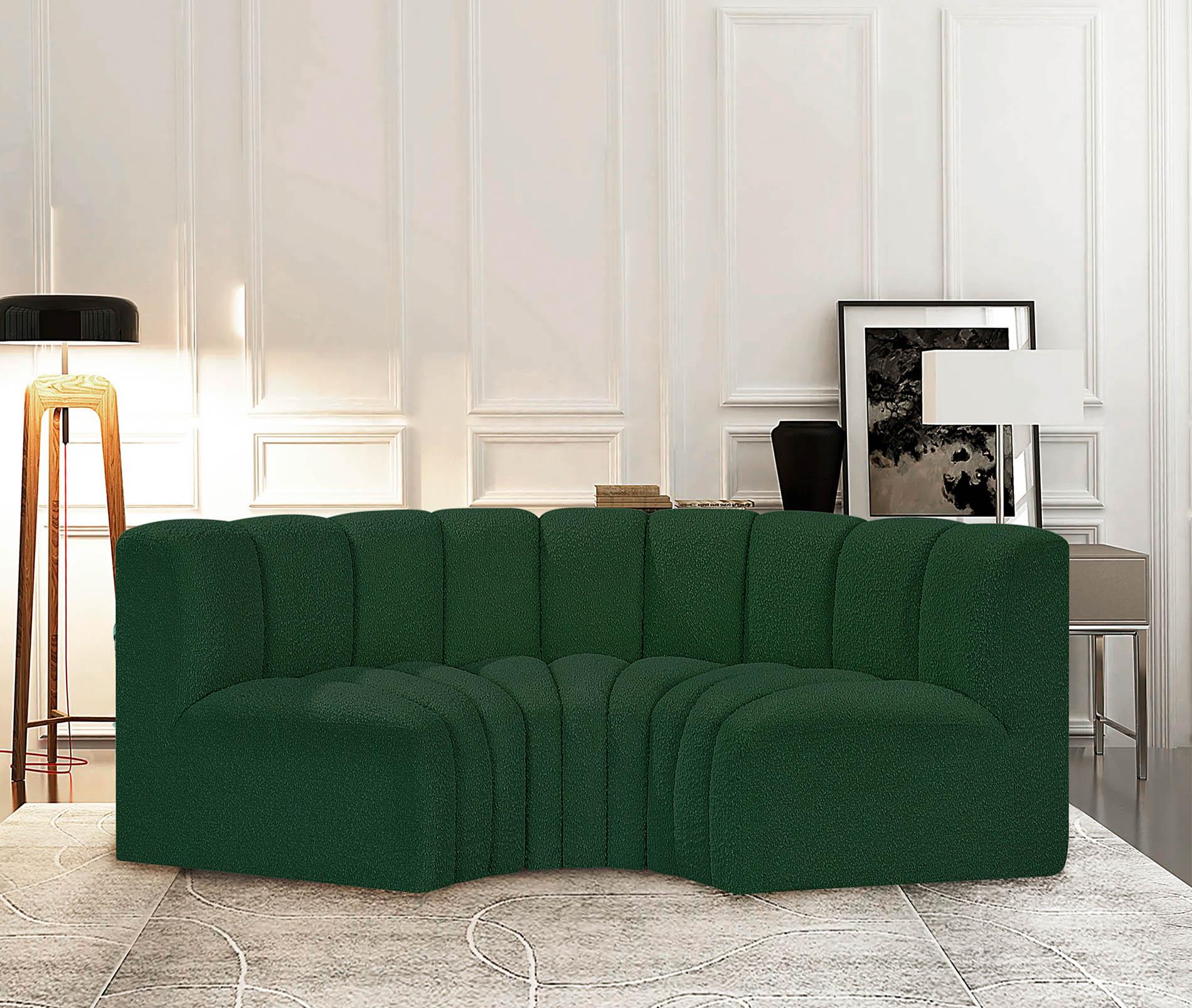 

    
Green Boucle Channel Tufted Modular Sectional ARC 102Green-S3C Meridian Modern
