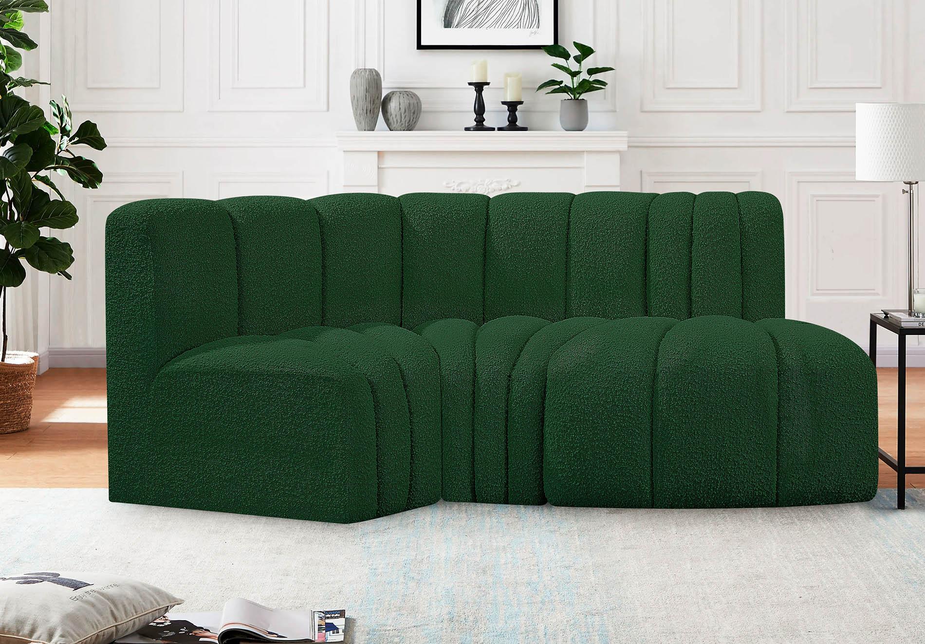 

    
Green Boucle Channel Tufted Modular Sectional ARC 102Green-S3D Meridian Modern
