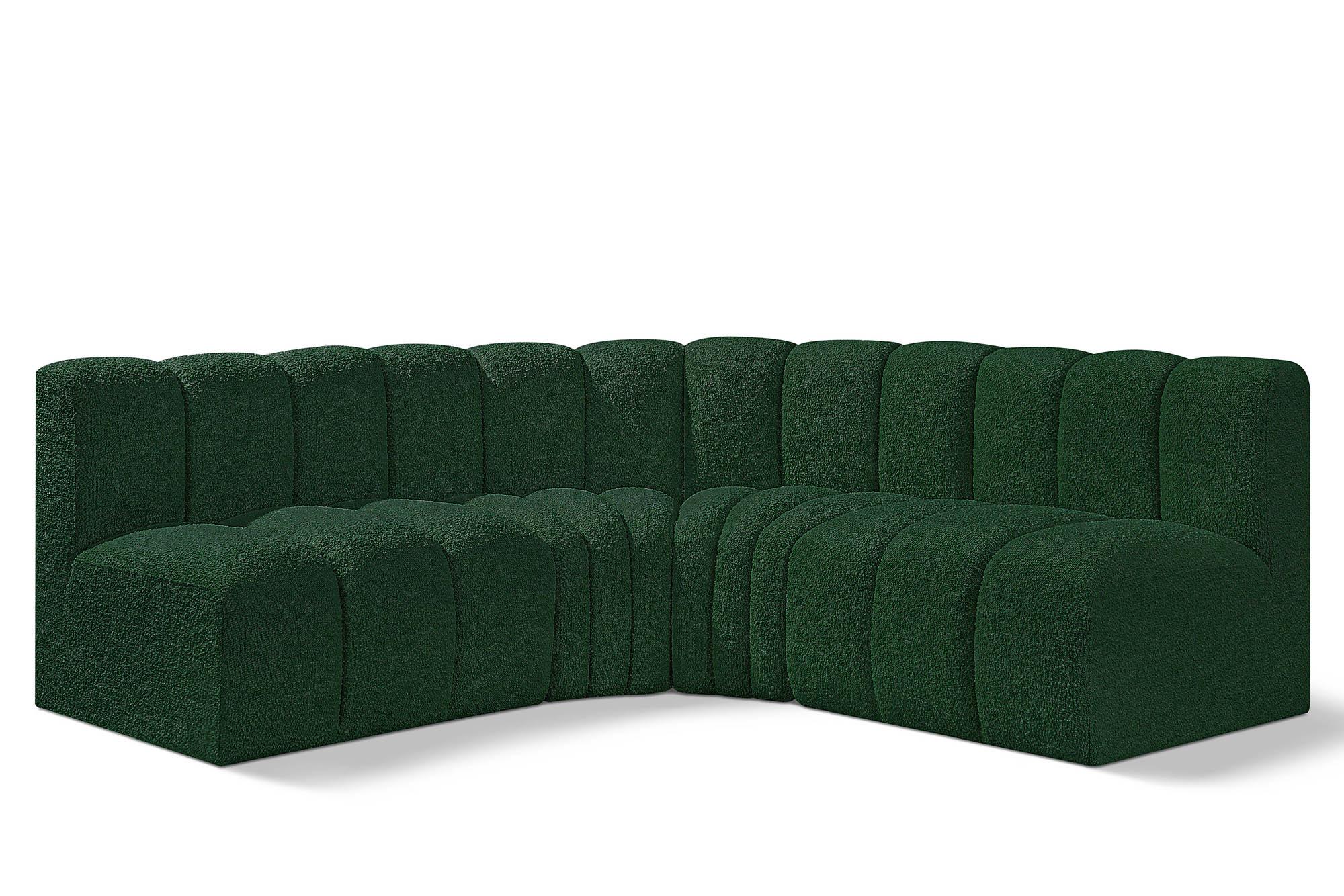 Contemporary, Modern Modular Sectional Sofa ARC 102Green-S4B 102Green-S4B in Green 