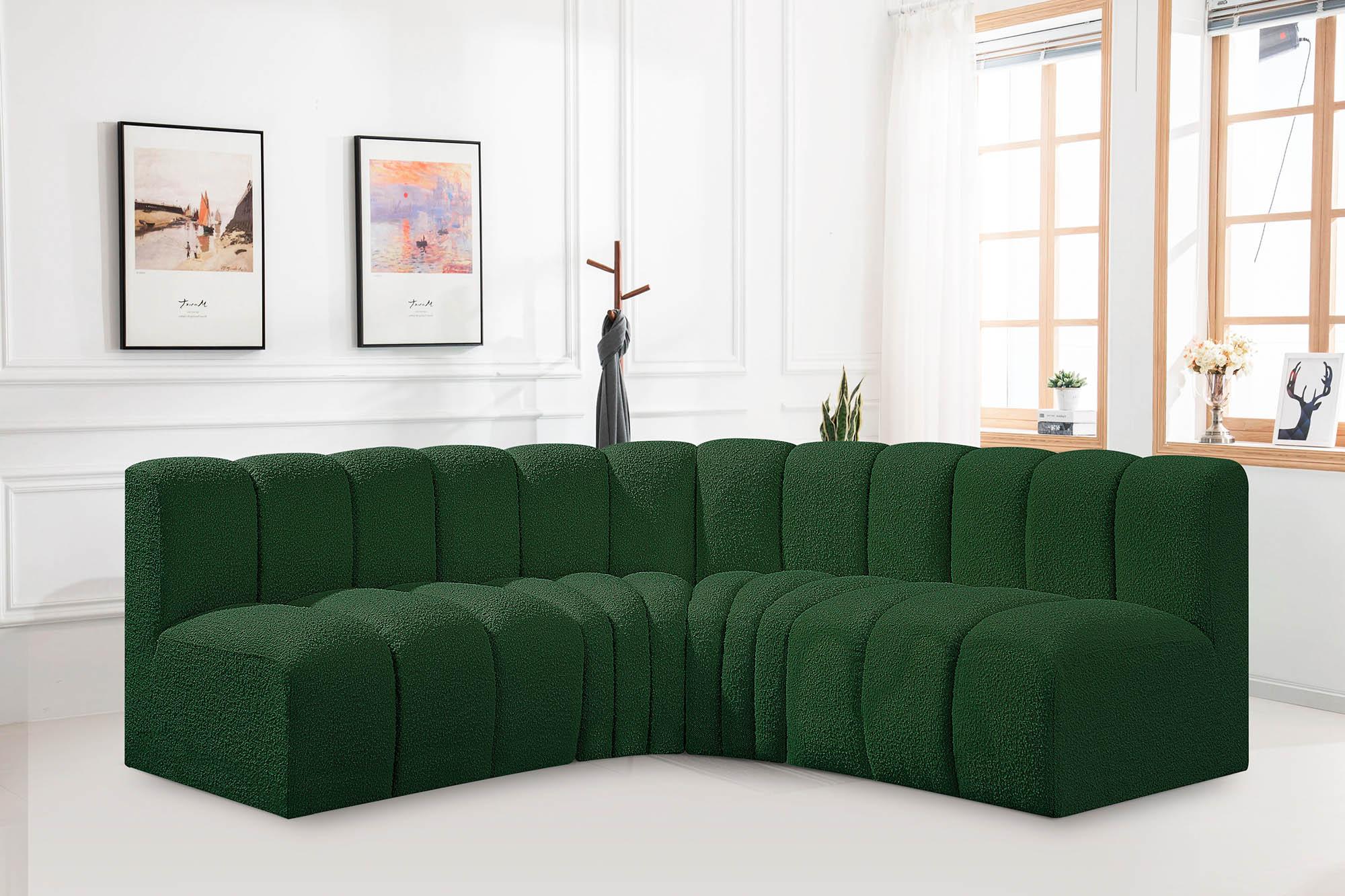 

    
Green Boucle Channel Tufted Modular Sectional ARC 102Green-S4B Meridian Modern
