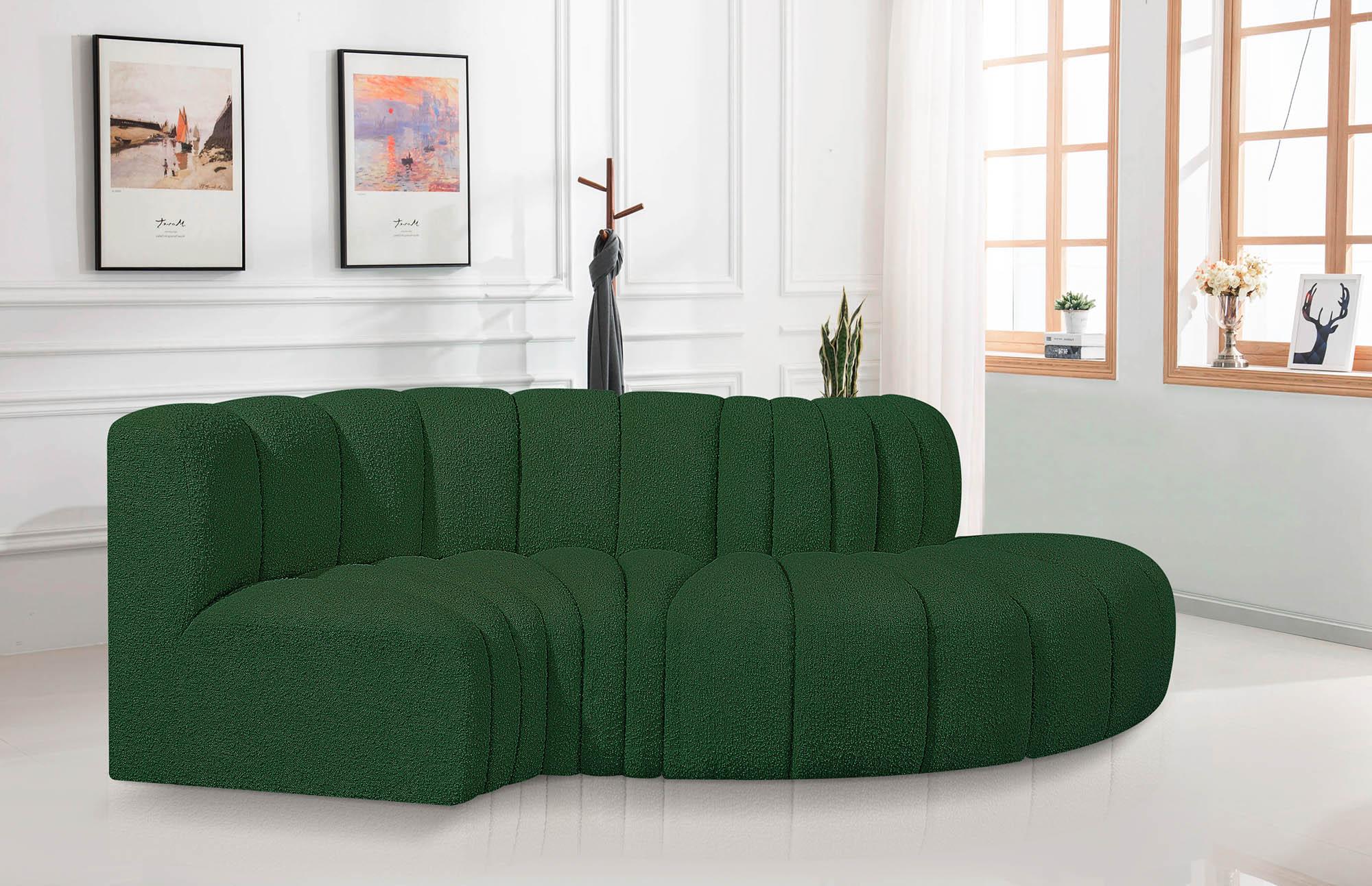 

    
Green Boucle Channel Tufted Modular Sectional ARC 102Green-S4D Meridian Modern
