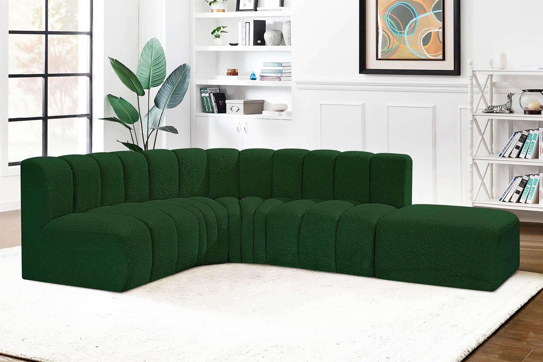

    
Green Boucle Channel Tufted Modular Sectional ARC 102Green-S5C Meridian Modern
