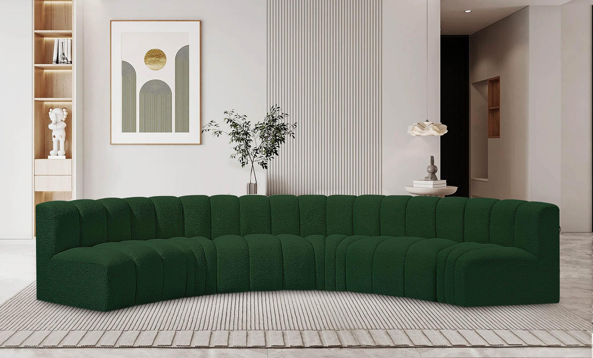 

    
Green Boucle Channel Tufted Modular Sectional ARC 102Green-S6B Meridian Modern
