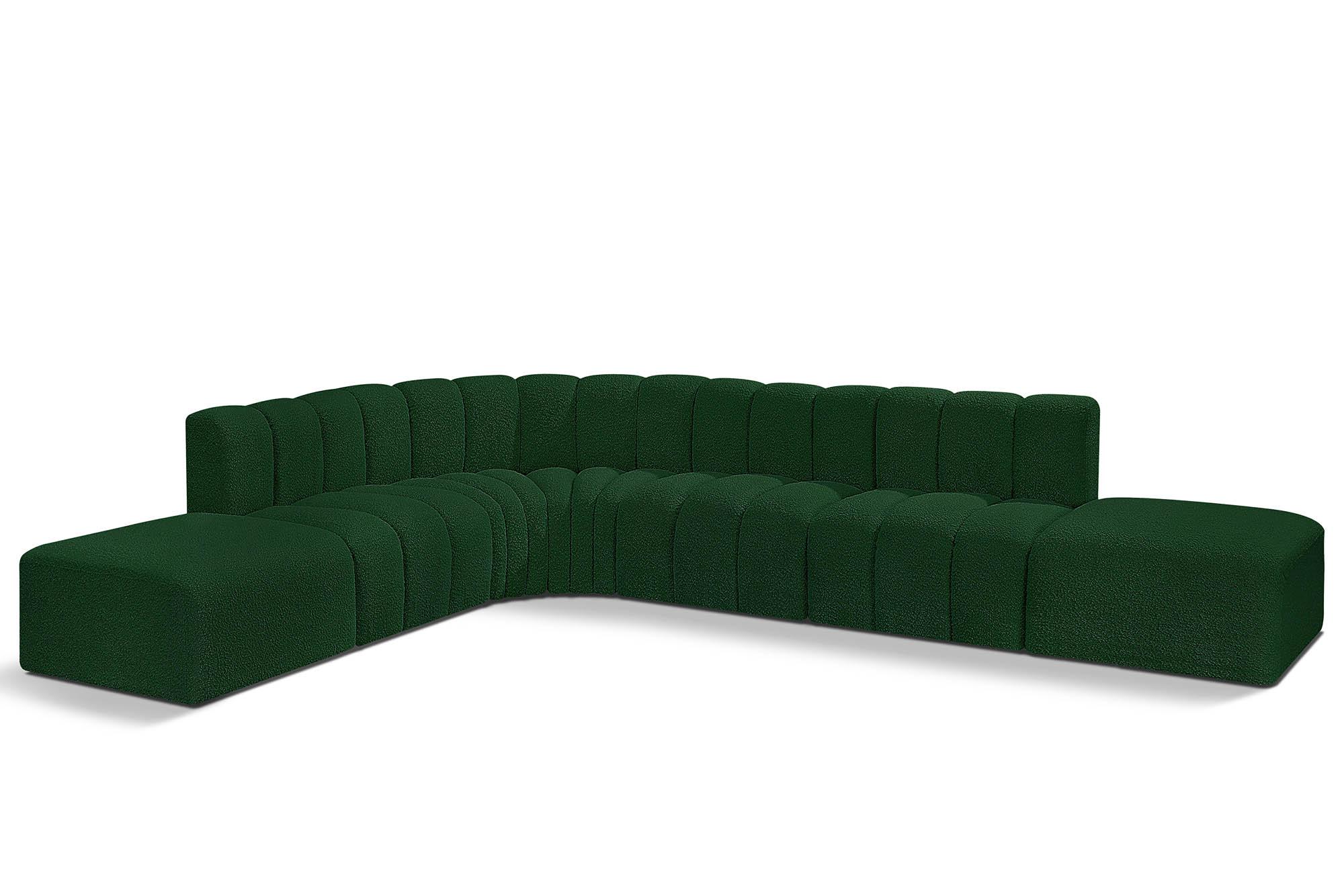 

    
Green Boucle Channel Tufted Modular Sectional ARC 102Green-S7A Meridian Modern
