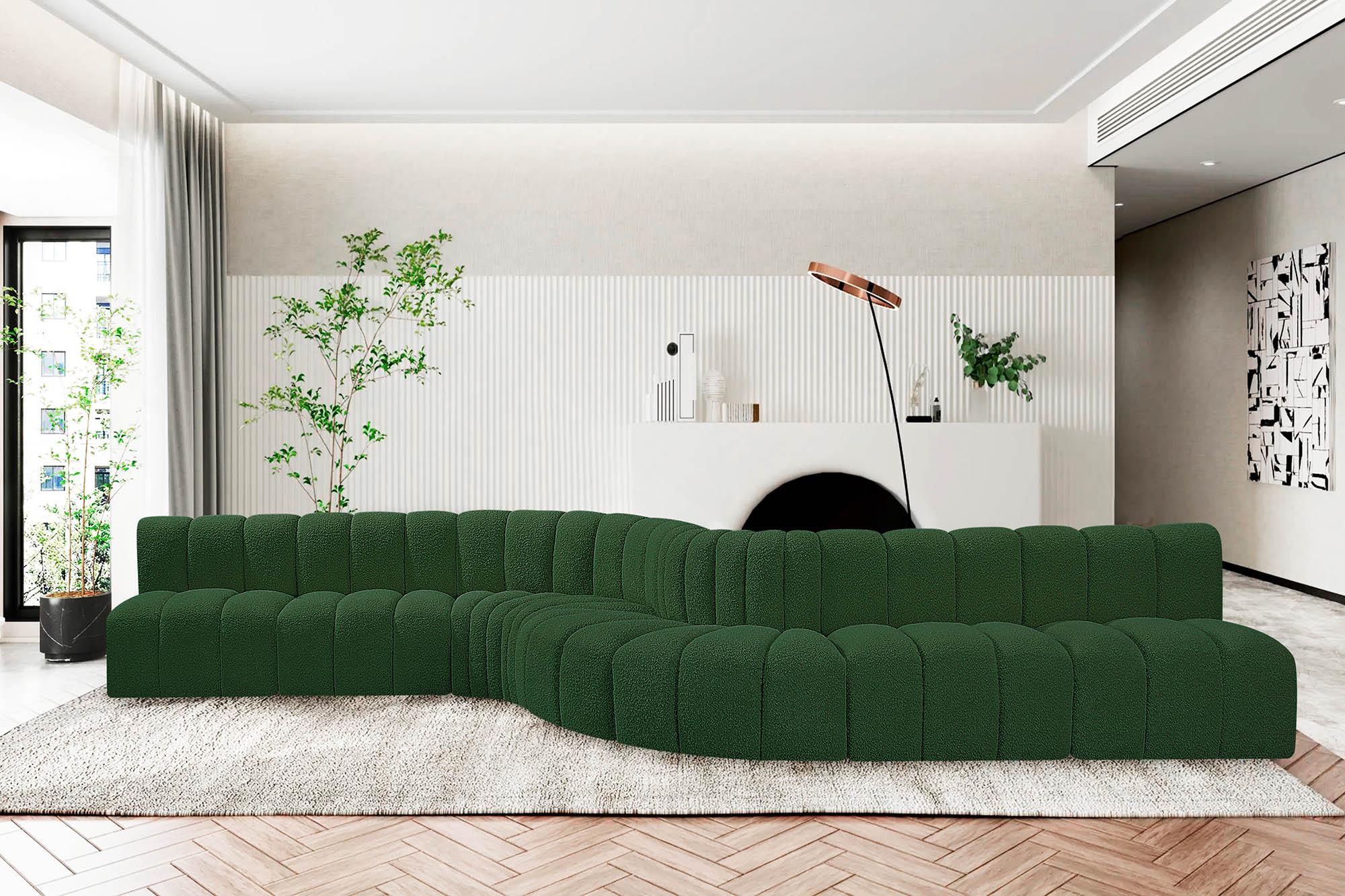 

    
Green Boucle Channel Tufted Modular Sectional ARC 102Green-S8C Meridian Modern
