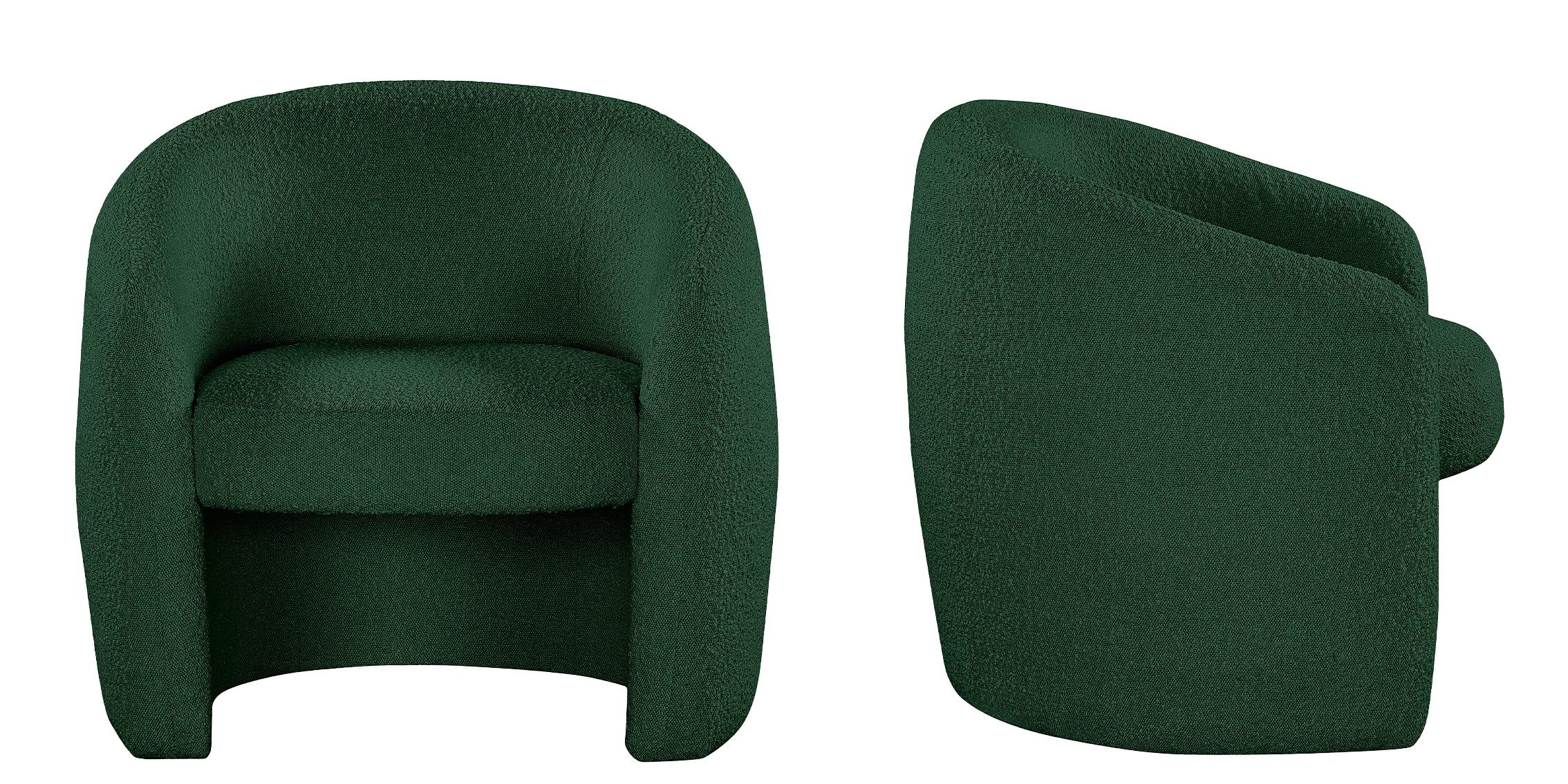 

    
Green Boucle Fabric Accent Chair Set 2Pcs ACADIA 543Green Meridian Contemporary
