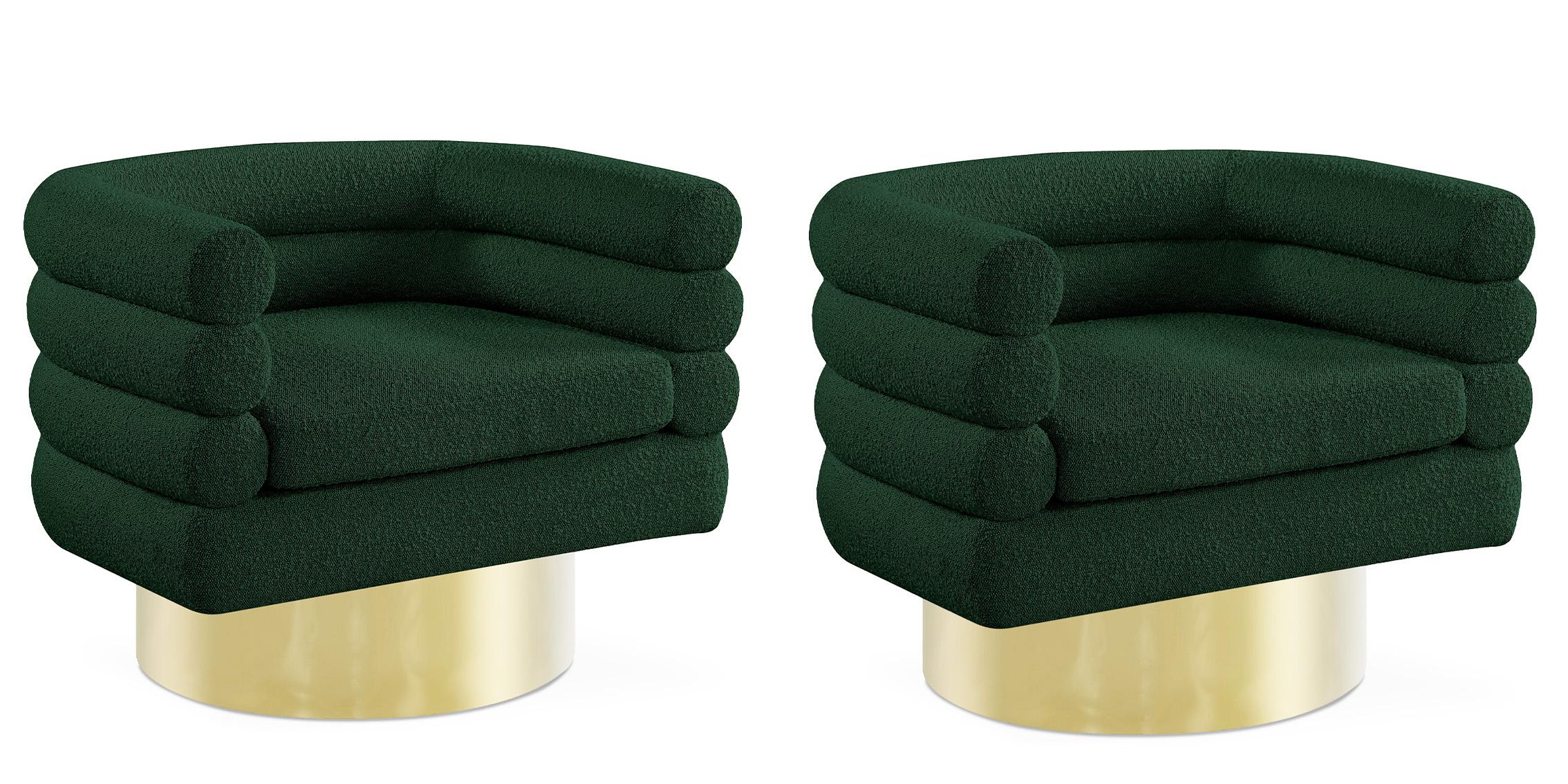 

    
Green Boucle Fabric Accent Chair Set 2Pcs TESSA 544Green Meridian Modern

