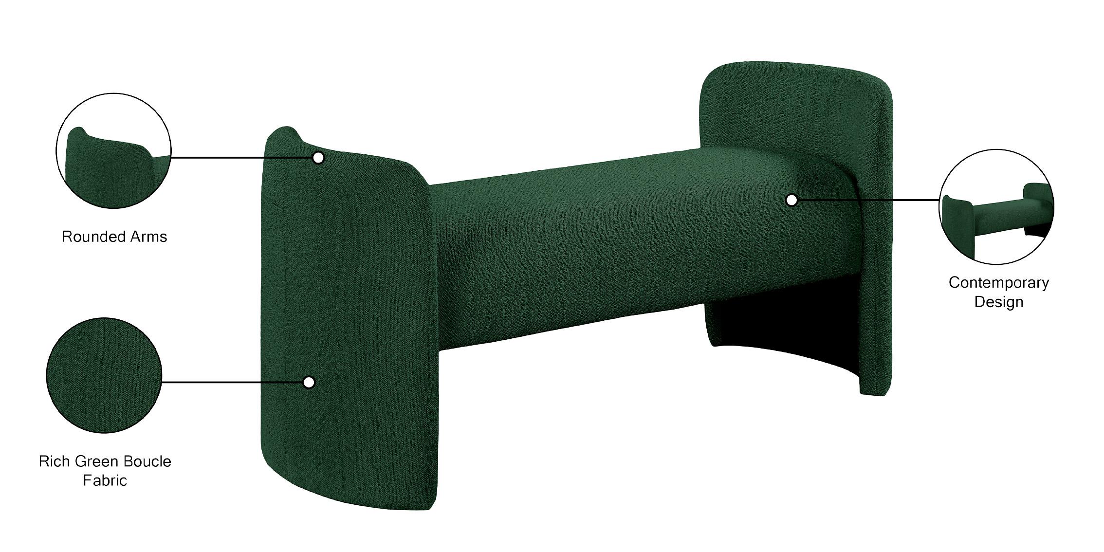 

        
Meridian Furniture PEYTON 117Green Bench Green Boucle Fabric 94308265162
