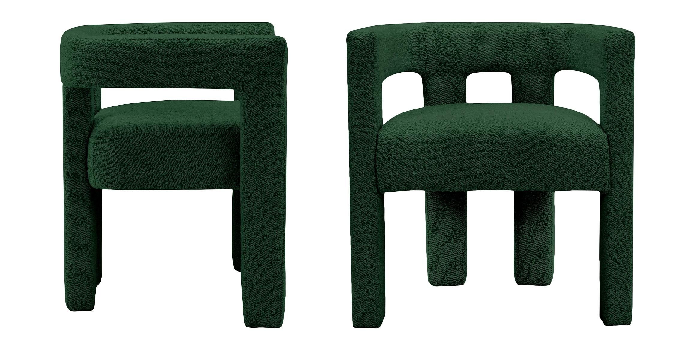 

    
Green Boucle Fabric Dining Chair Set 2 Pcs ATHENA 864Green-C Meridian Modern

