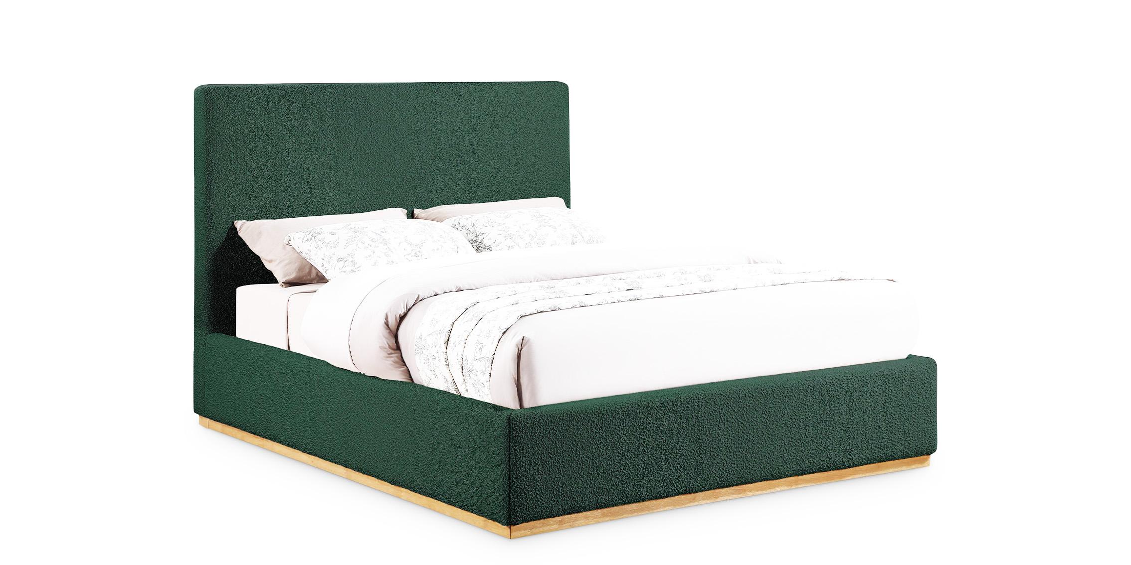 

    
Green Boucle Fabric Full Bed MONACO MonacoGreen-F Meridian Contemporary Modern
