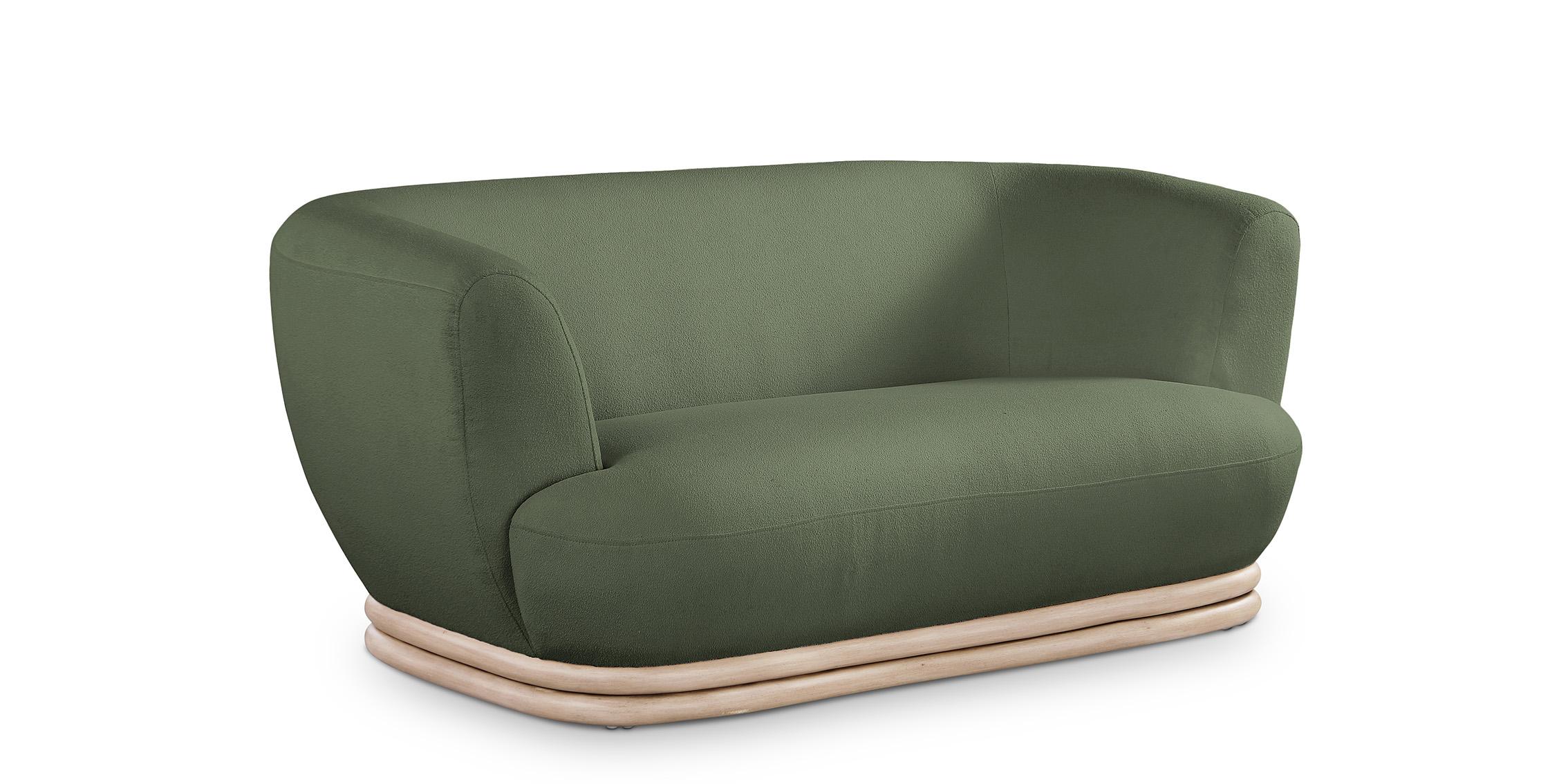 

    
Green Boucle Fabric Loveseat KIPTON 648Green-L Meridian Mid-Century Modern
