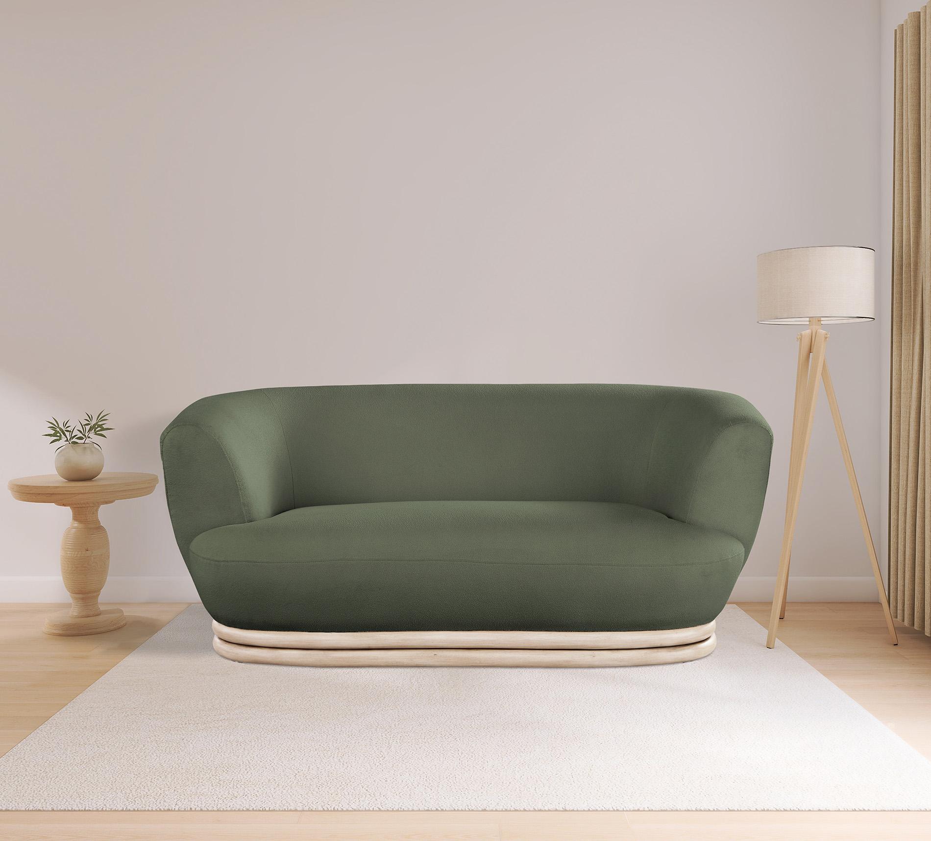 

    
Green Boucle Fabric Loveseat KIPTON 648Green-L Meridian Mid-Century Modern
