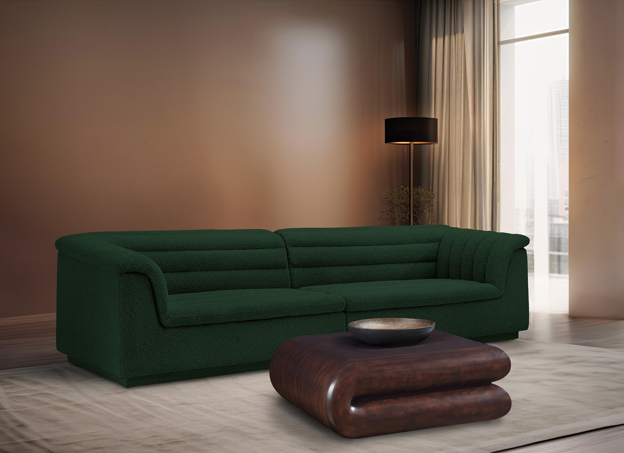 

    
Green Boucle Fabric Modular Sofa CASCADE 193Green-S119 Meridian Modern
