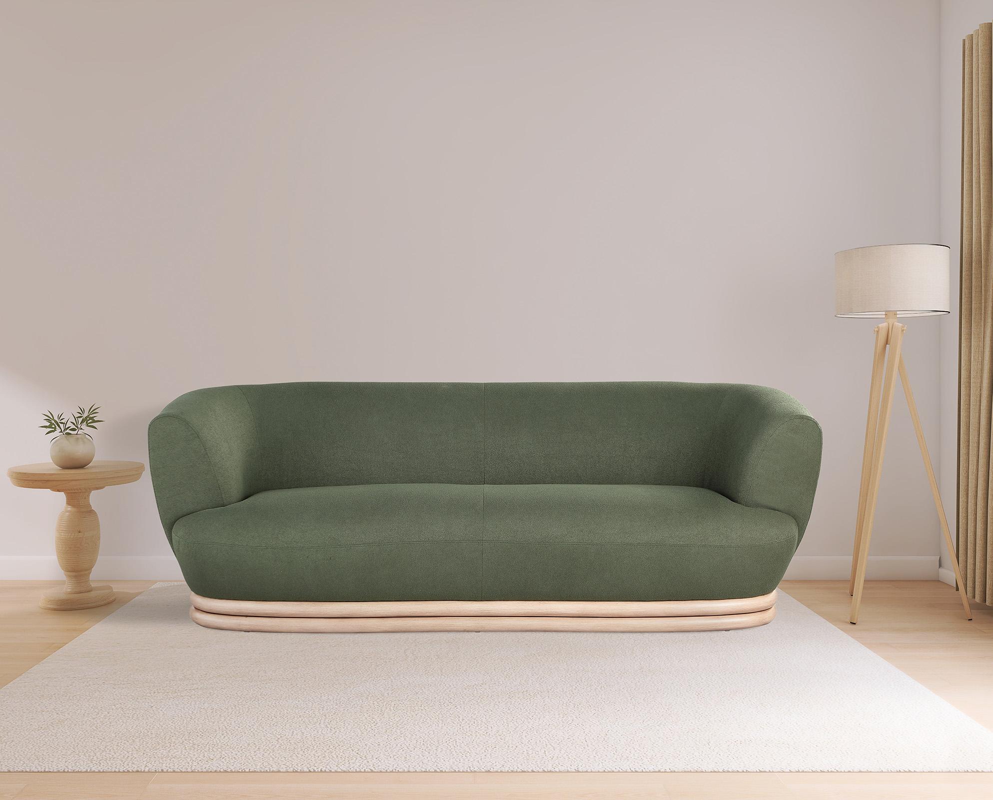 

    
Green Boucle Fabric Sofa KIPTON 648Green-S Meridian Mid-Century Modern
