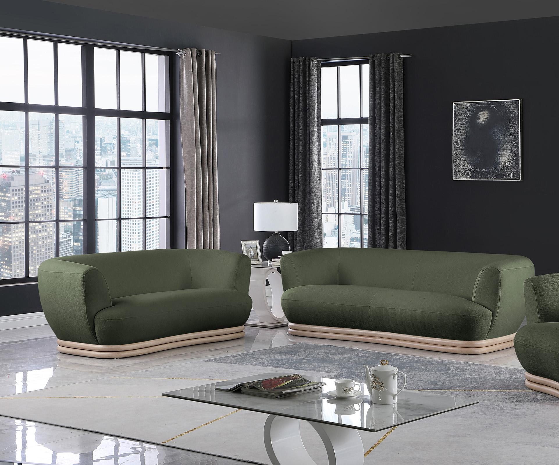 Contemporary, Modern Sofa Set KIPTON 648Green 648Green-S-Set-2 in Green 