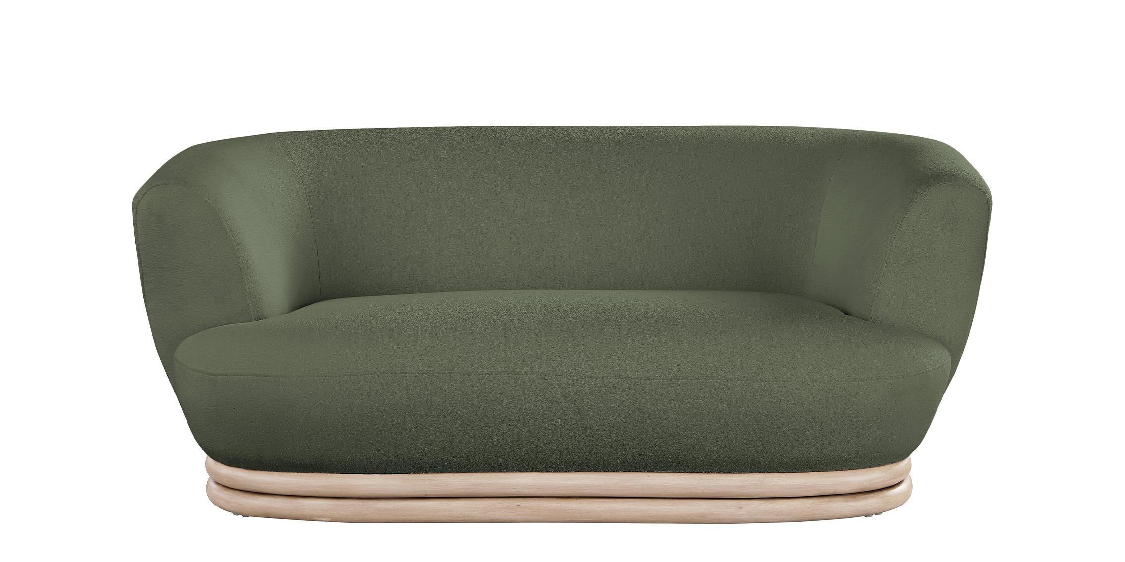

    
 Order  Green Boucle Fabric Sofa Set 3Pcs KIPTON 648Green Meridian Mid-Century Modern
