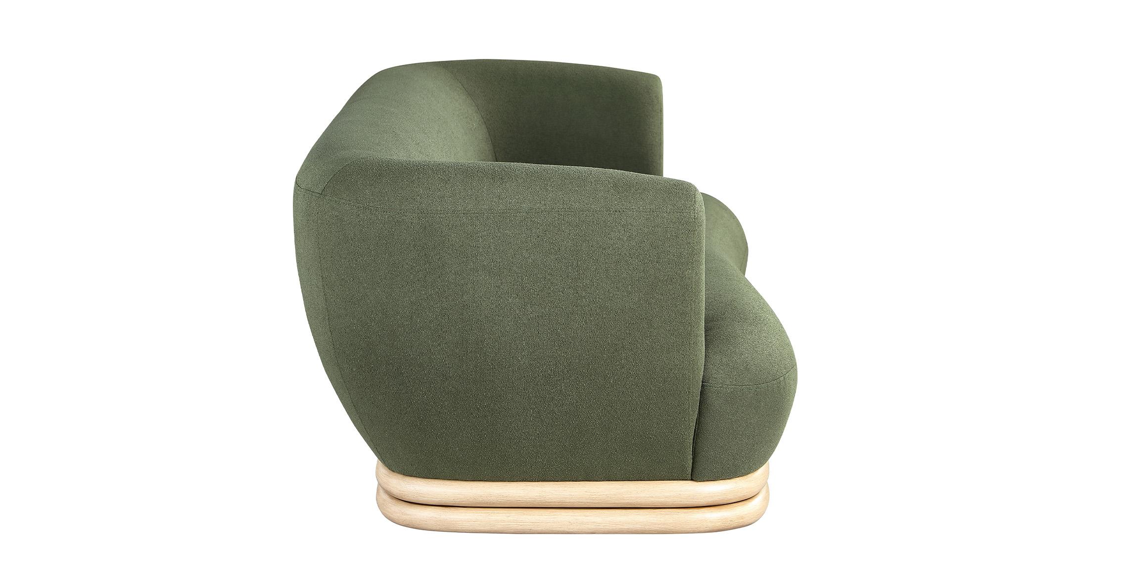 

    
 Photo  Green Boucle Fabric Sofa Set 3Pcs KIPTON 648Green Meridian Mid-Century Modern
