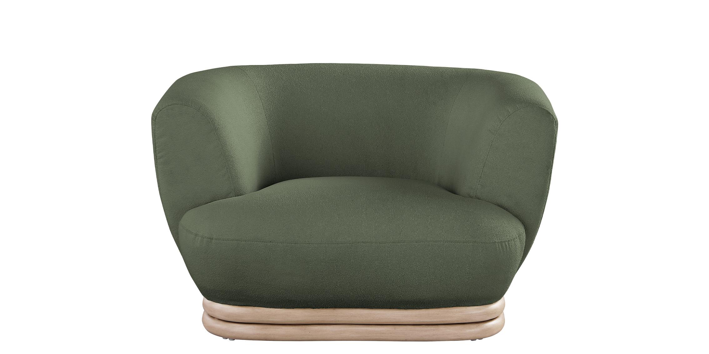 

    
 Shop  Green Boucle Fabric Sofa Set 3Pcs KIPTON 648Green Meridian Mid-Century Modern
