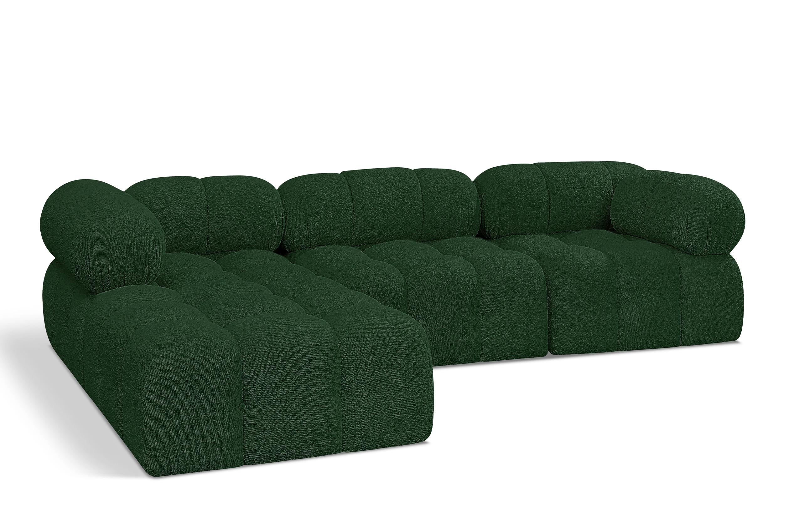 

    
Green Boucle Modular Sectional Sofa AMES 611Green-Sec4B Meridian Modern
