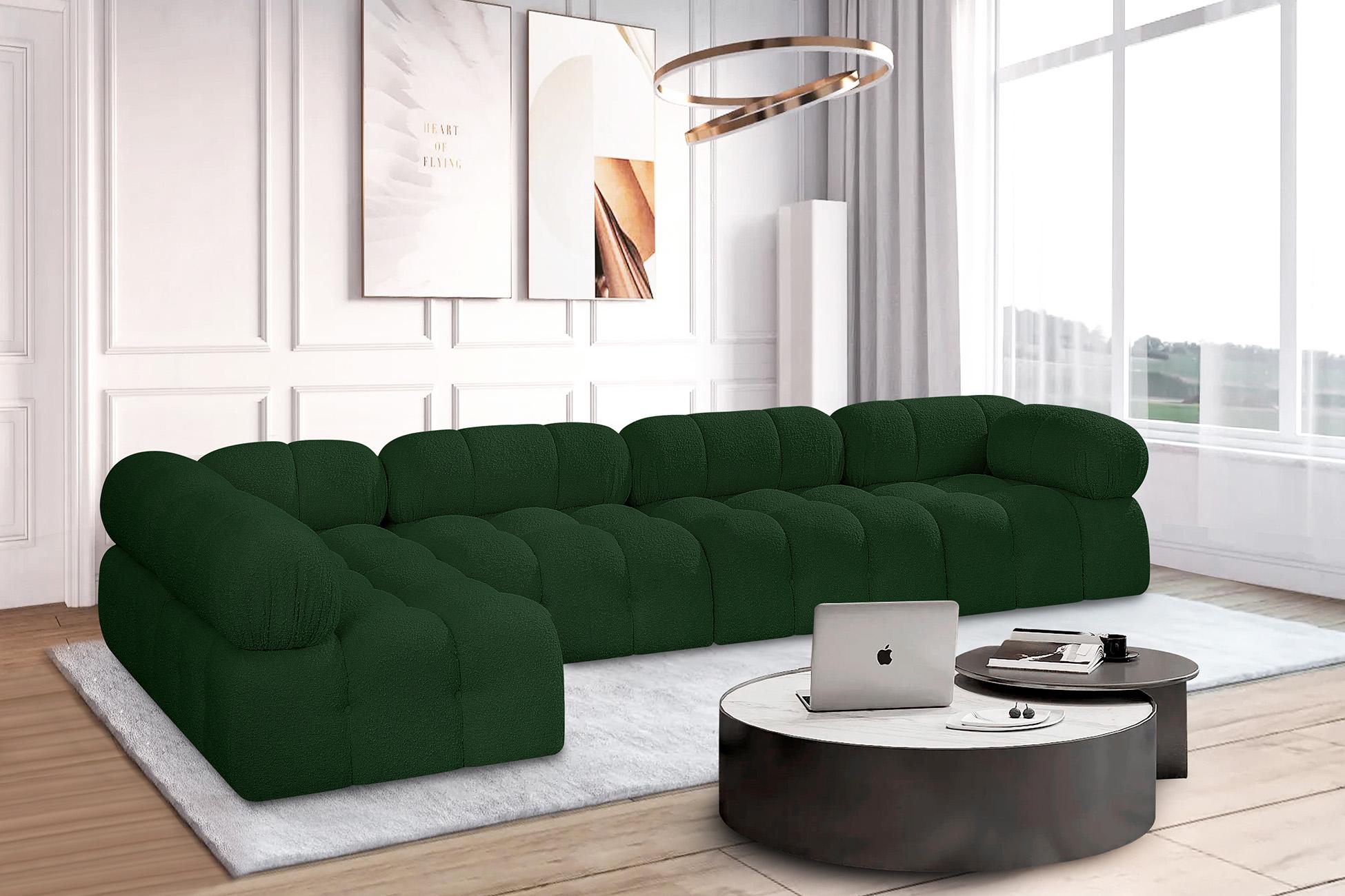 

    
Green Boucle Modular Sectional Sofa AMES 611Green-Sec5A Meridian Modern
