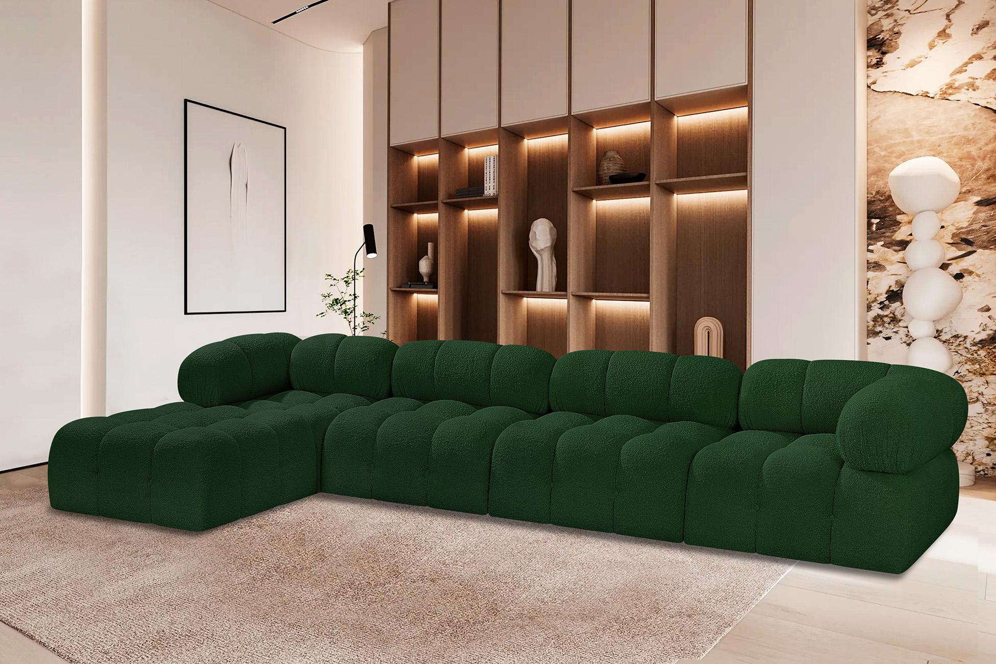 

    
Green Boucle Modular Sectional Sofa AMES 611Green-Sec5B Meridian Modern
