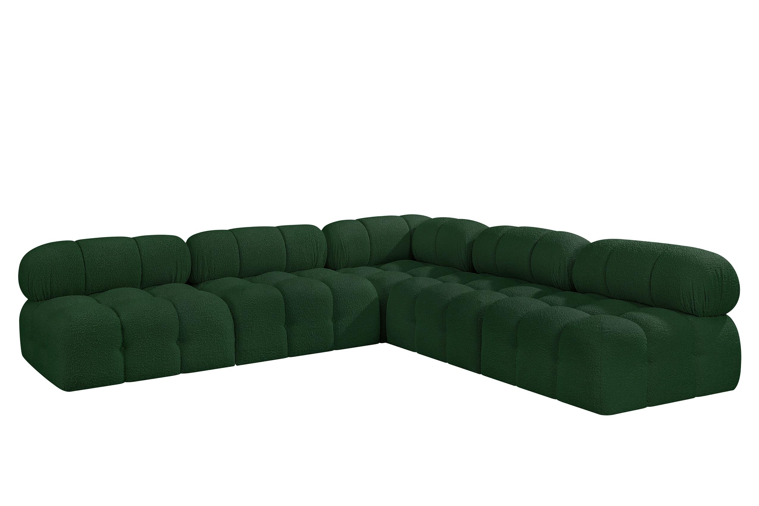 

    
Green Boucle Modular Sectional Sofa AMES 611Green-Sec5C Meridian Modern
