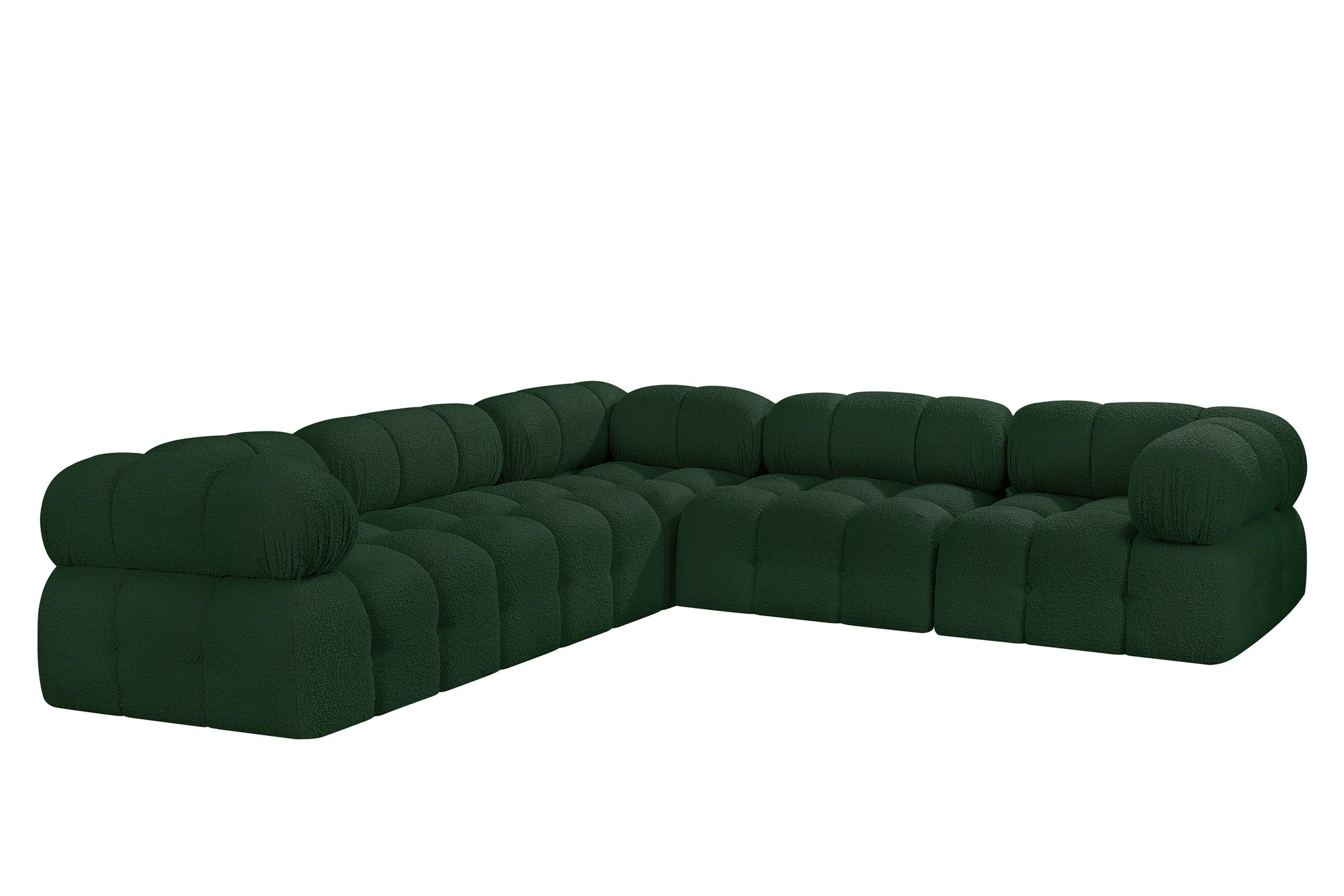 

    
Green Boucle Modular Sectional Sofa AMES 611Green-Sec5D Meridian Modern
