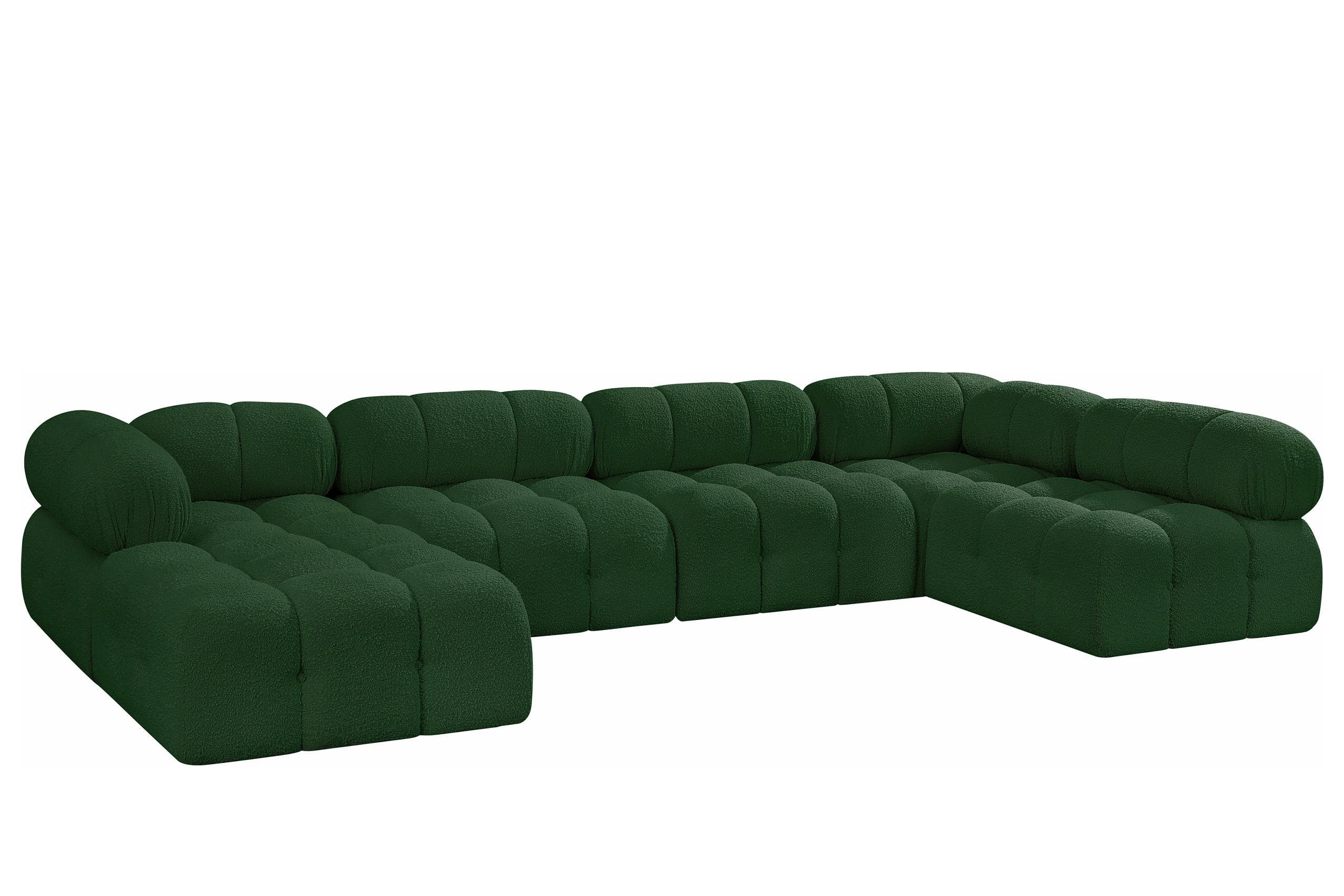 

    
Green Boucle Modular Sectional Sofa AMES 611Green-Sec6A Meridian Modern
