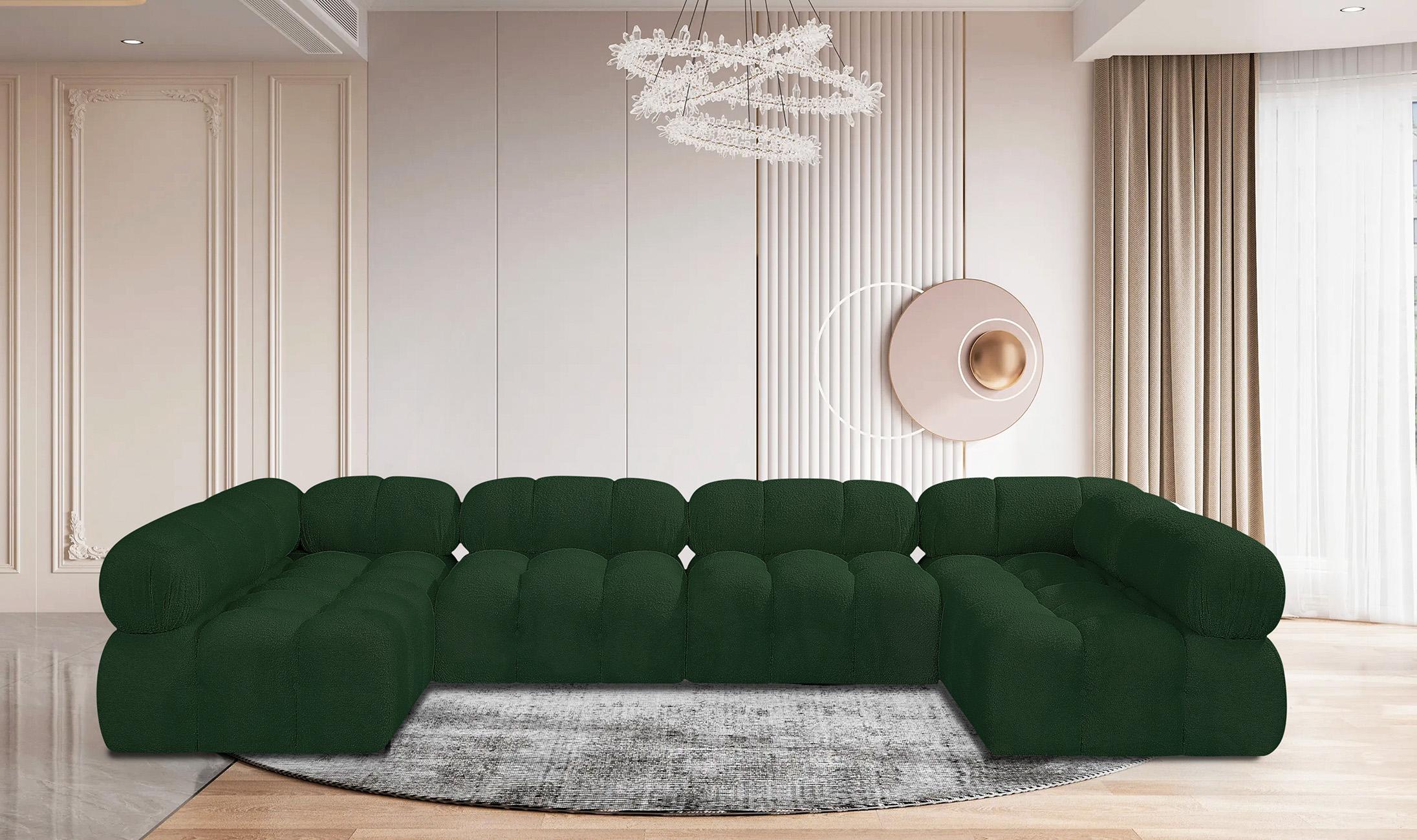

    
Green Boucle Modular Sectional Sofa AMES 611Green-Sec6B Meridian Modern
