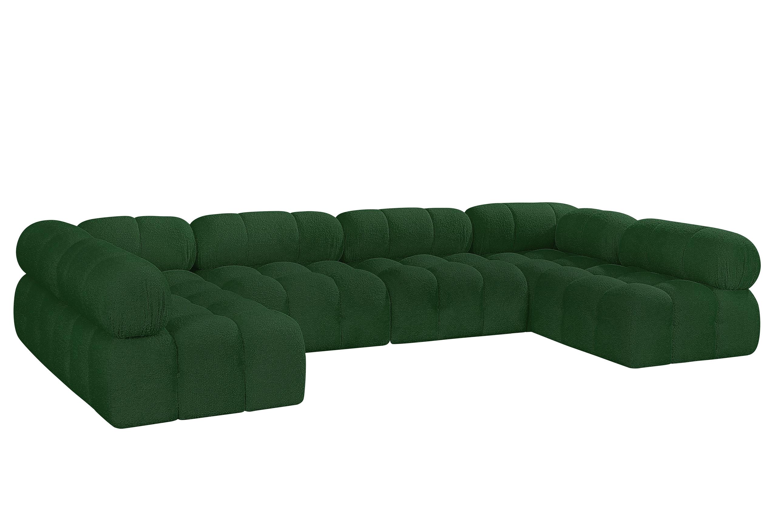 

    
Green Boucle Modular Sectional Sofa AMES 611Green-Sec6B Meridian Modern
