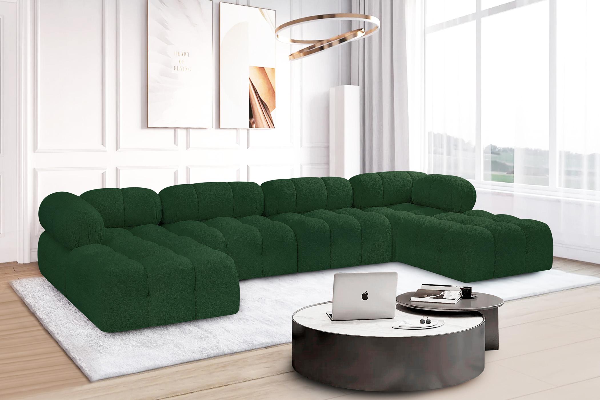 

    
Green Boucle Modular Sectional Sofa AMES 611Green-Sec6D Meridian Modern
