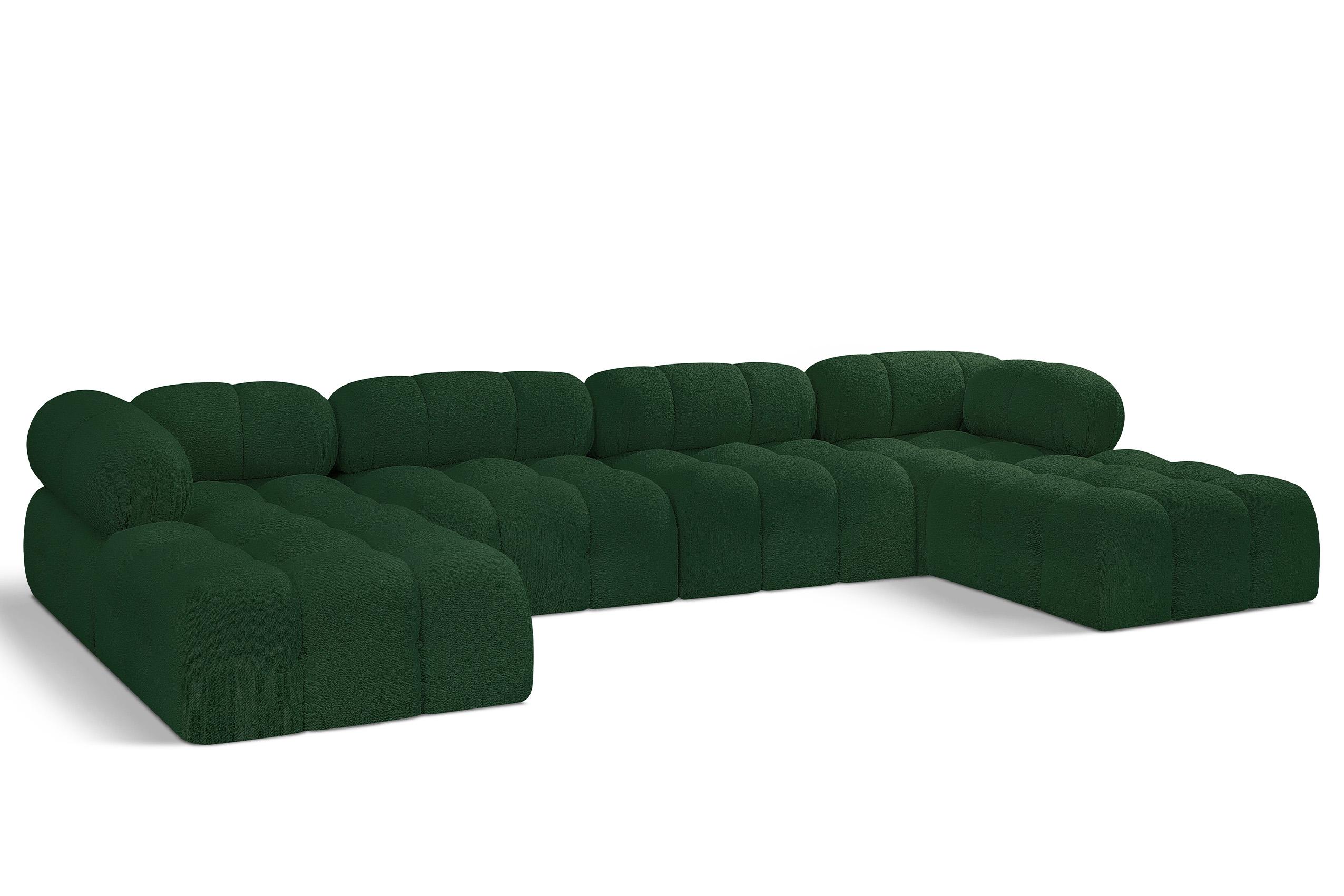 

    
Green Boucle Modular Sectional Sofa AMES 611Green-Sec6D Meridian Modern

