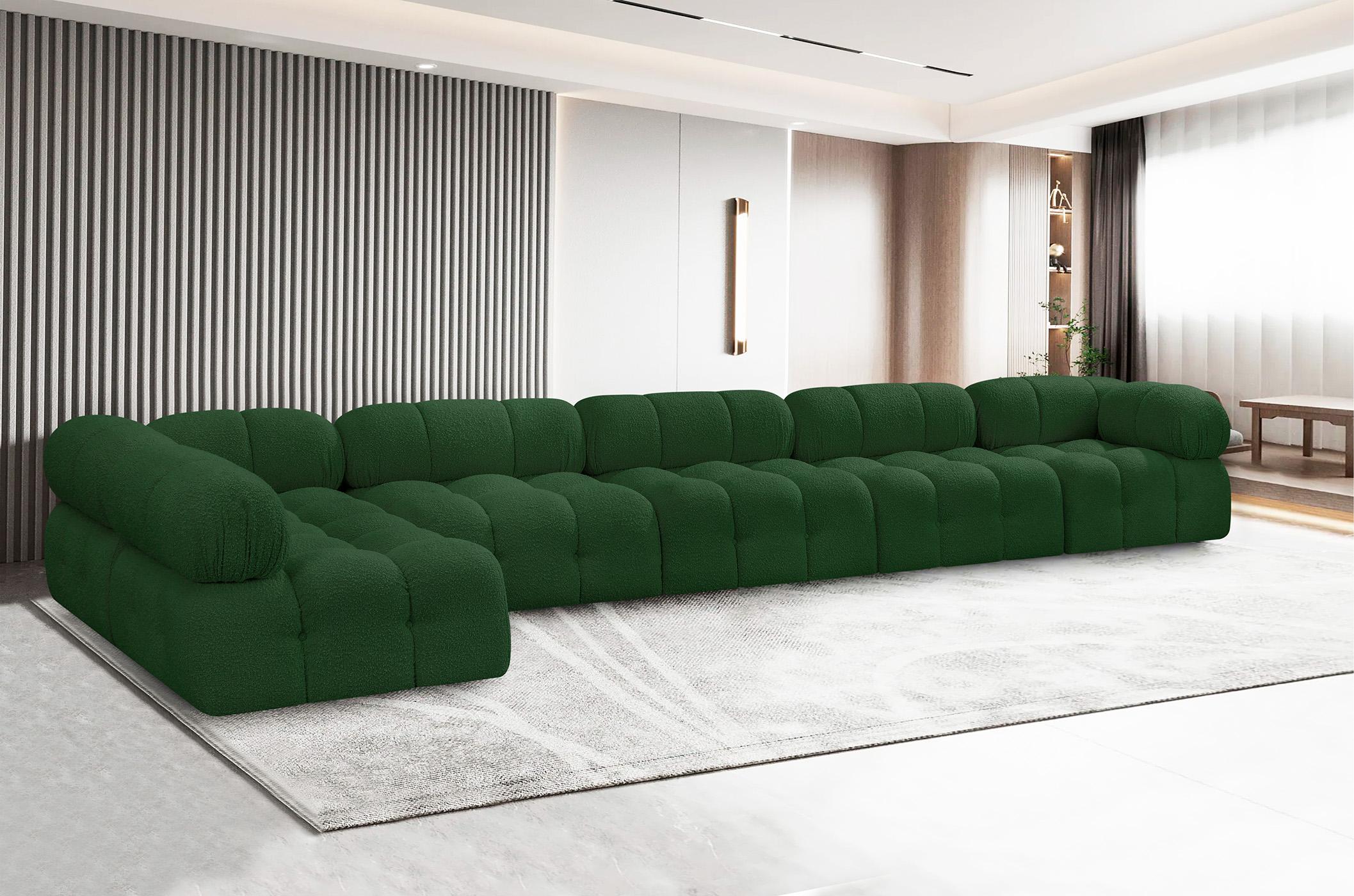 

    
Green Boucle Modular Sectional Sofa AMES 611Green-Sec6E Meridian Modern
