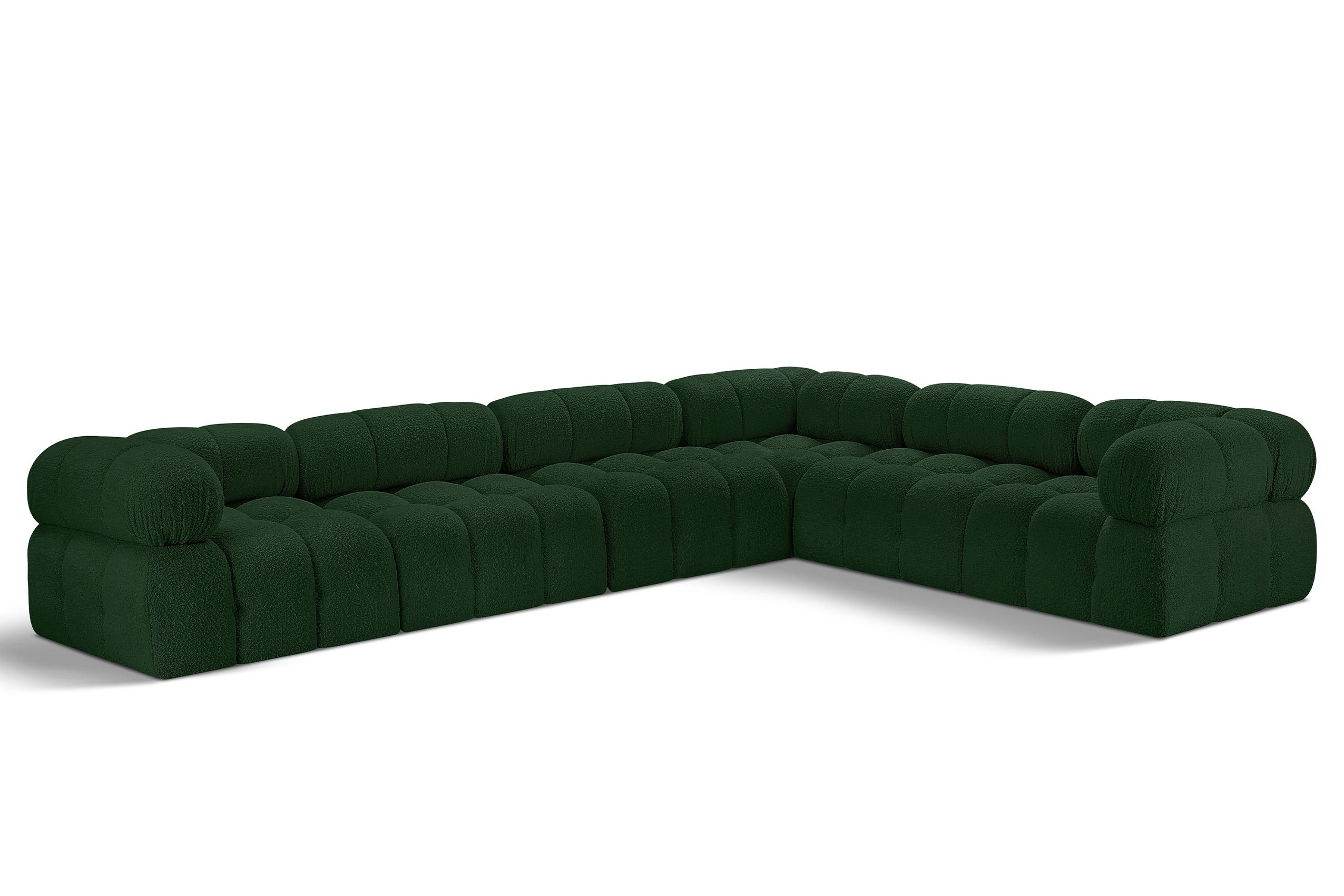

    
Green Boucle Modular Sectional Sofa AMES 611Green-Sec6F Meridian Modern

