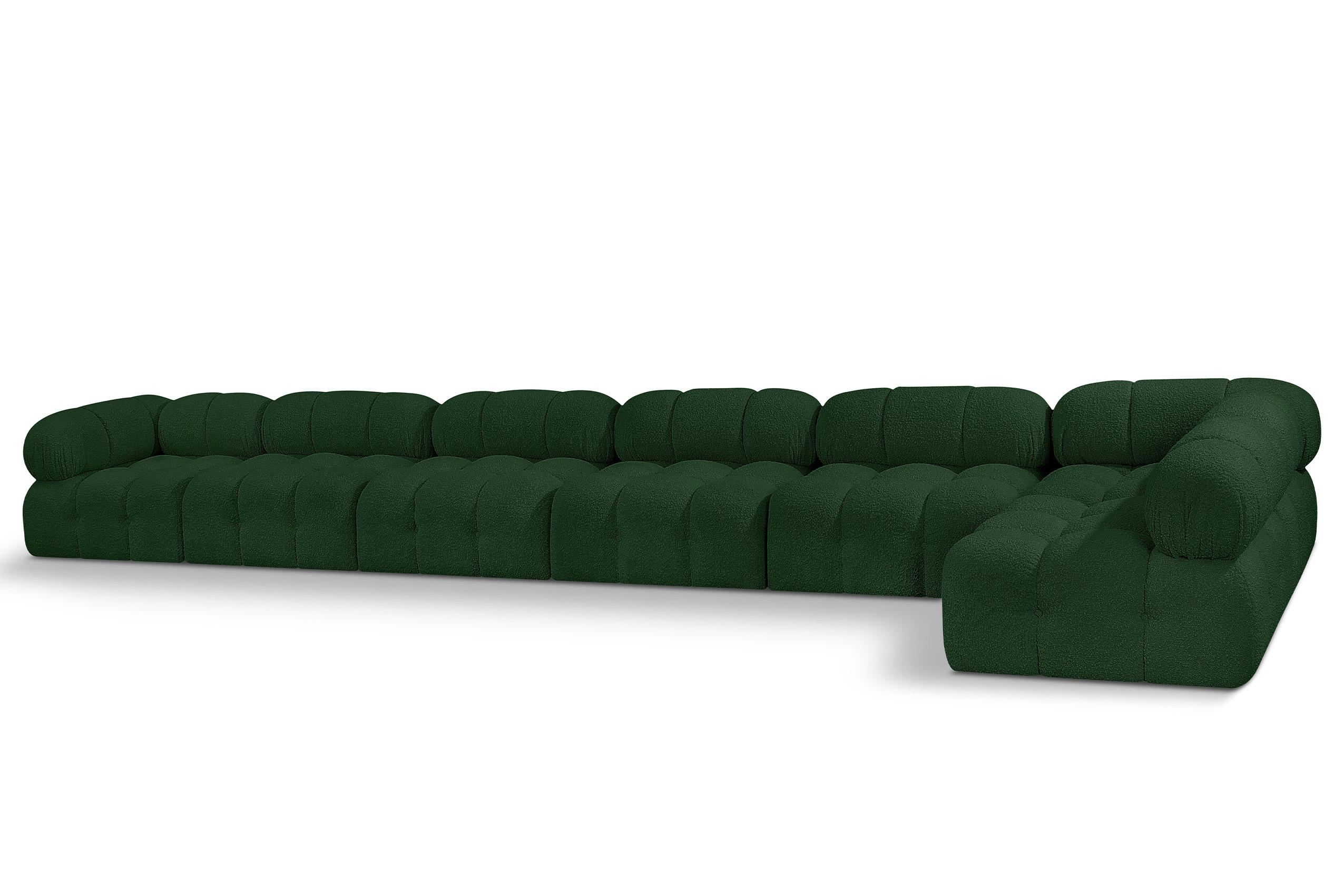 

    
Green Boucle Modular Sectional Sofa AMES 611Green-Sec7C Meridian Modern
