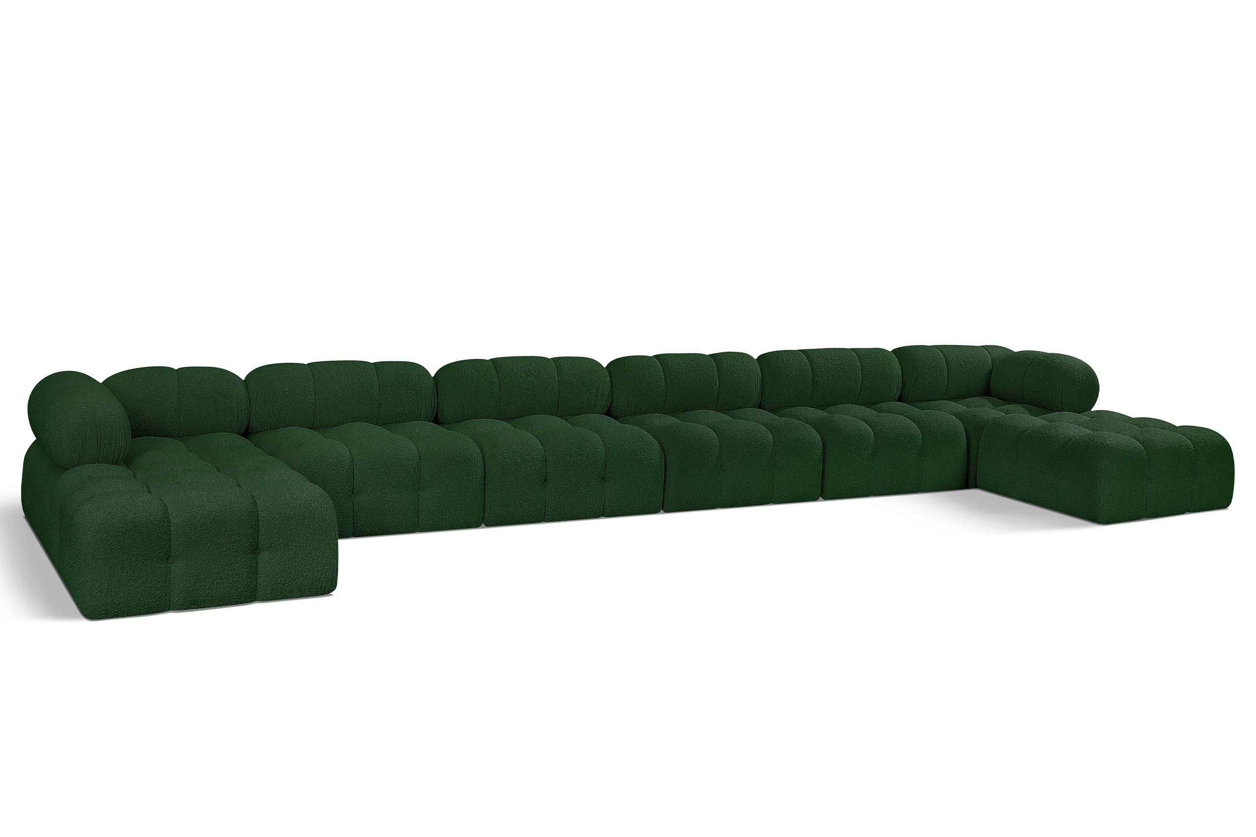 

    
Green Boucle Modular Sectional Sofa AMES 611Green-Sec8B Meridian Modern
