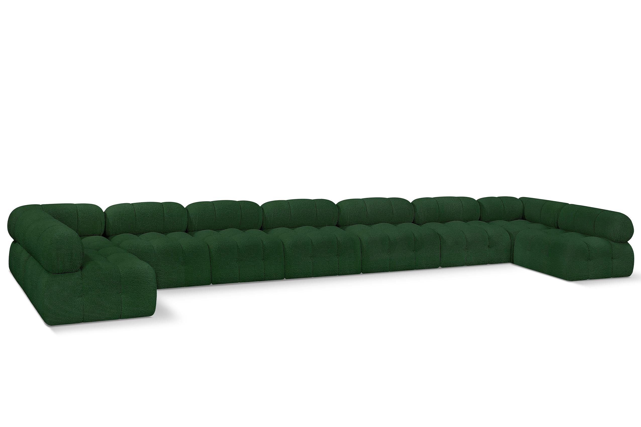 

    
Green Boucle Modular Sectional Sofa AMES 611Green-Sec9A Meridian Modern
