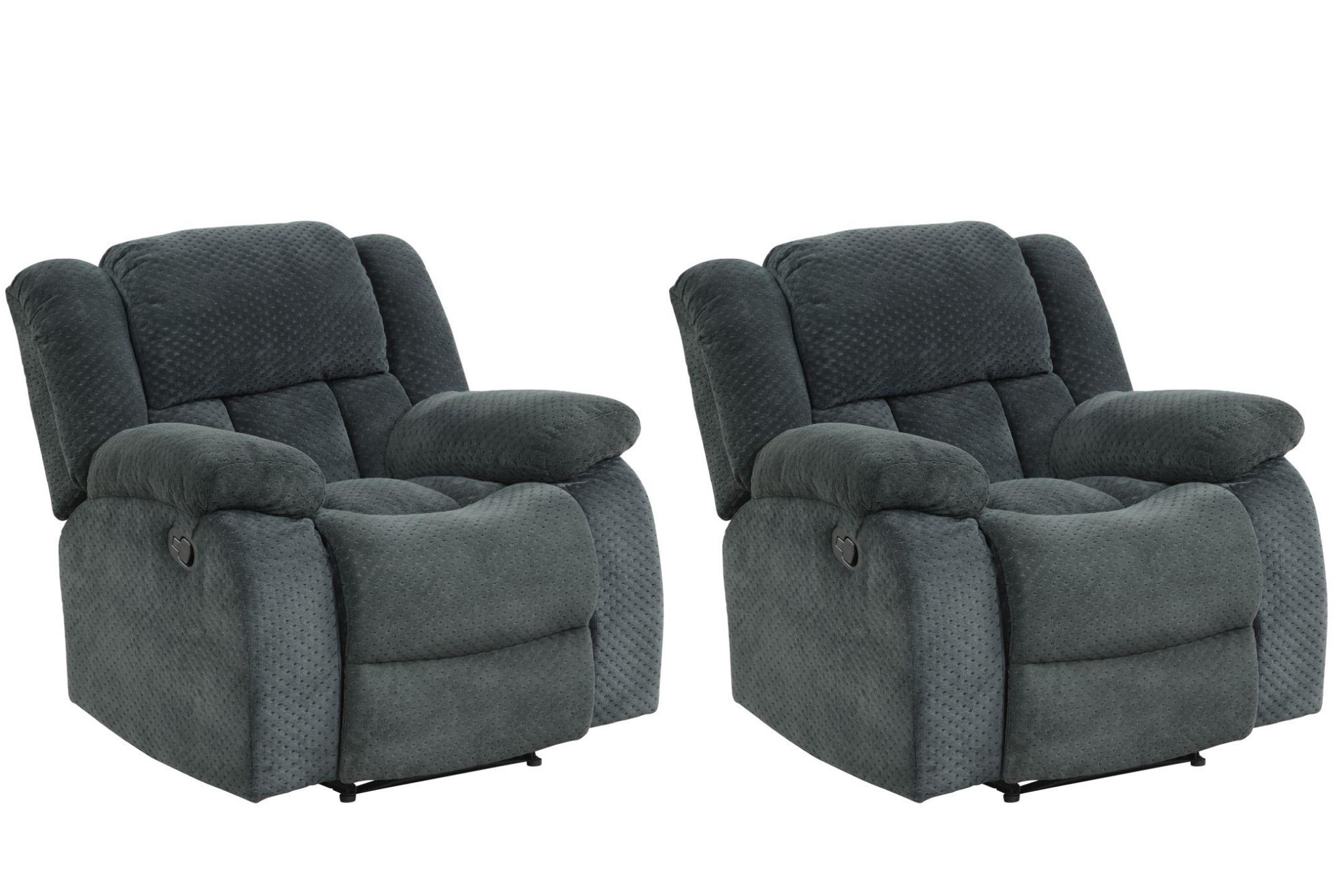 

    
Green Chenille Manual Recliner Chair Set 2Pcs ARMADA Galaxy Home Contemporary

