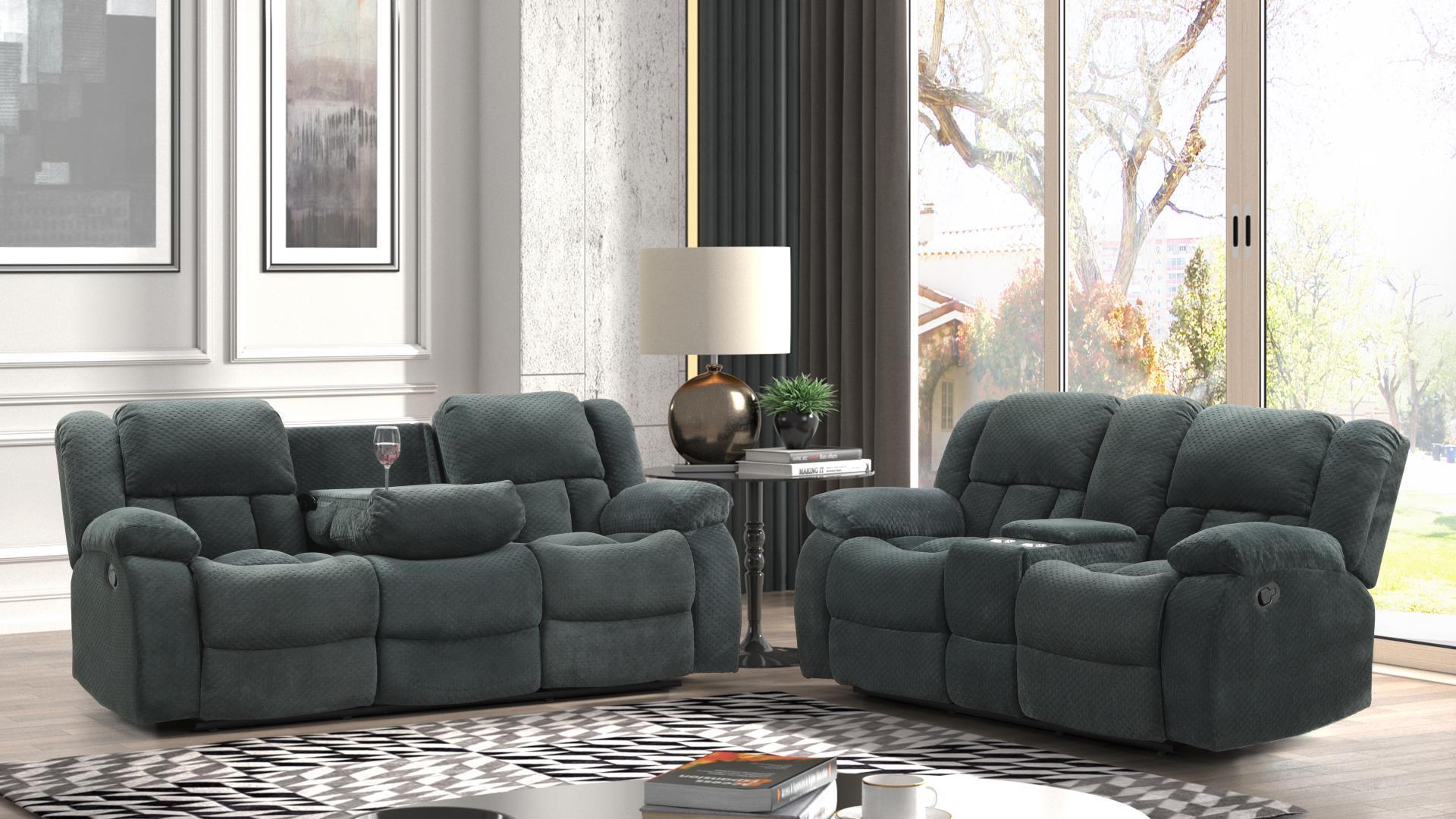 Galaxy Home Furniture ARMADA Green Recliner Sofa Set