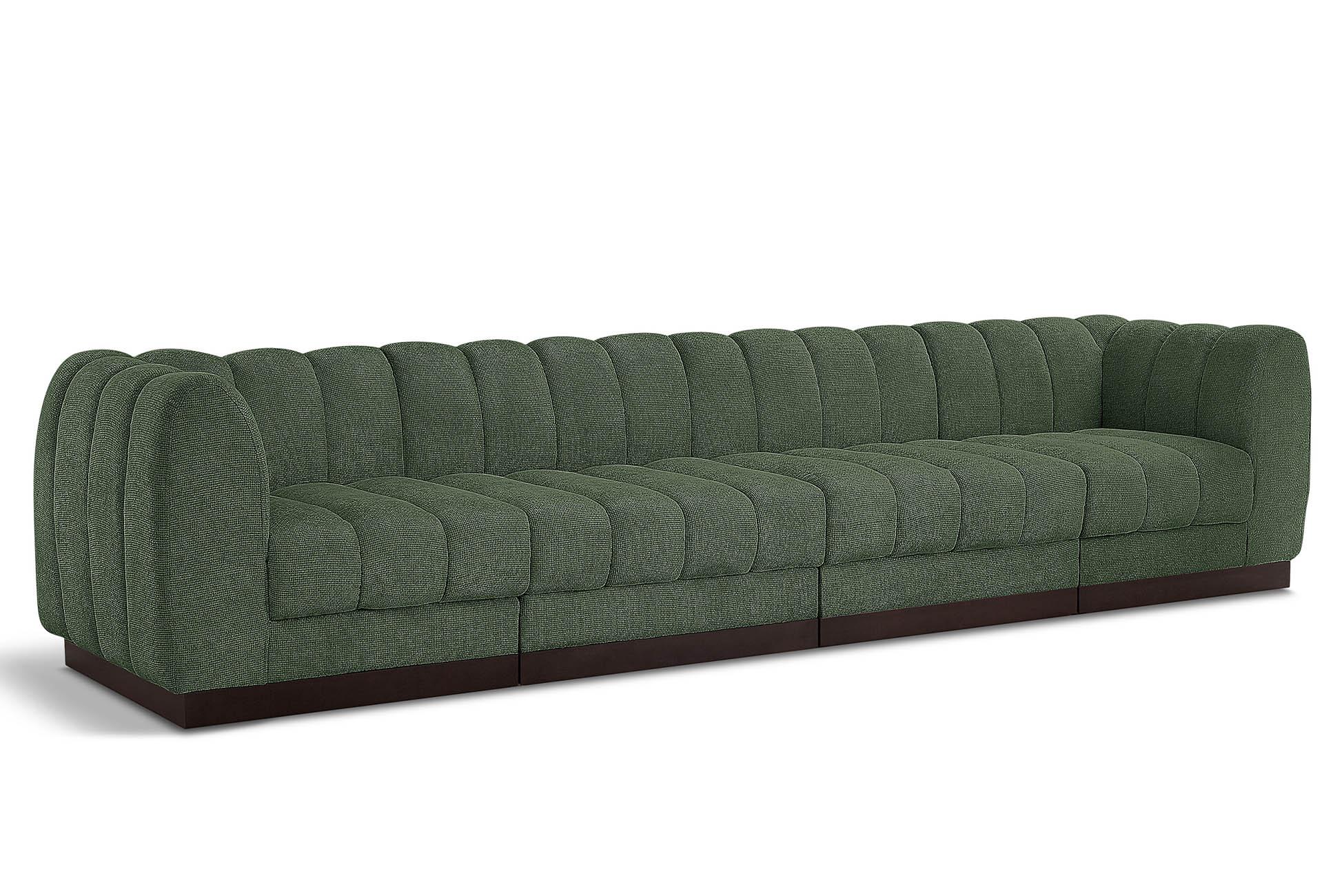 

    
Green Chenille Modular Sofa QUINN 124Green-S133 Meridian Contemporary Modern
