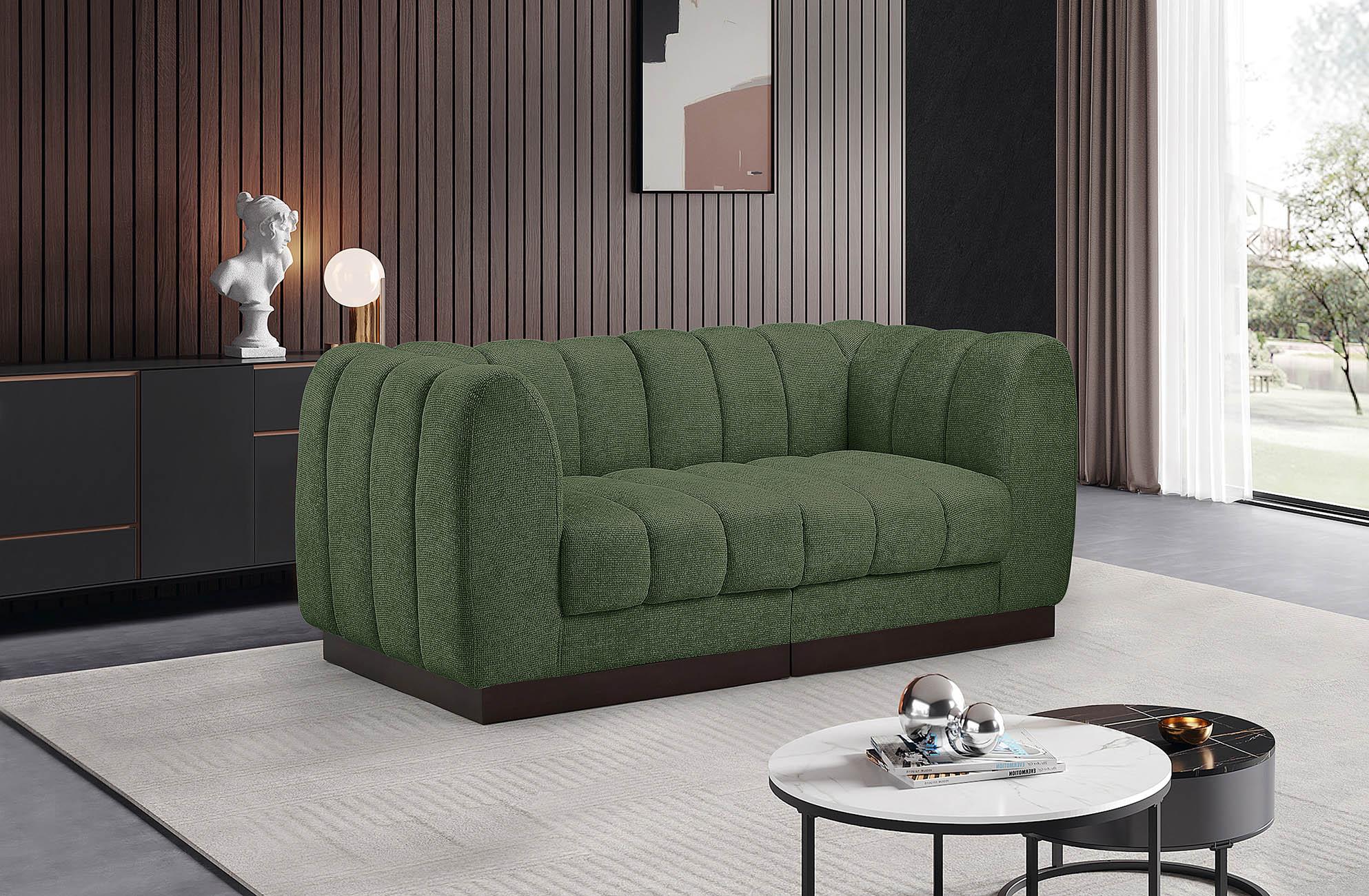 

    
Green Chenille Modular Sofa QUINN 124Green-S69 Meridian Contemporary Modern
