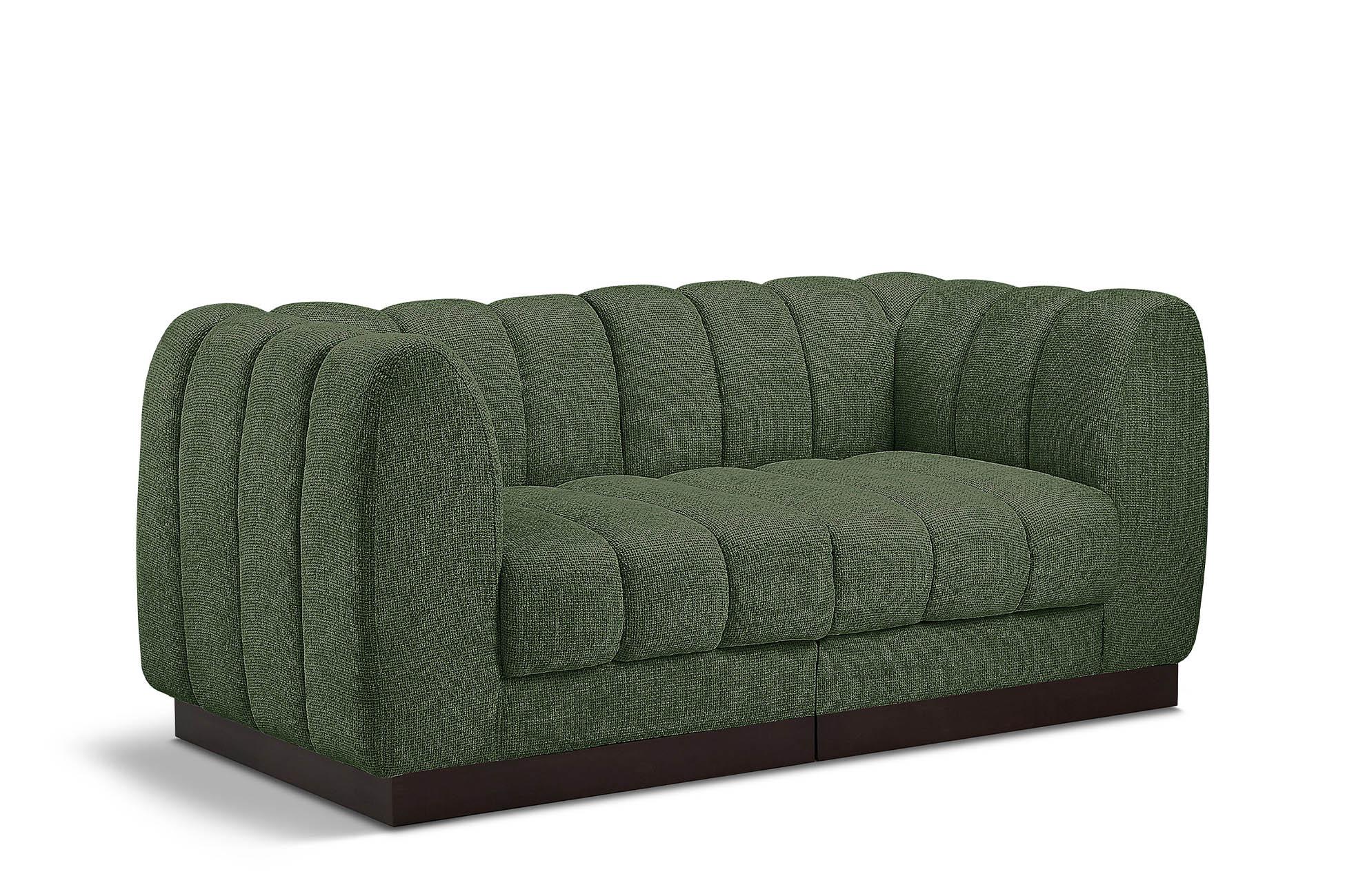 

    
Green Chenille Modular Sofa QUINN 124Green-S69 Meridian Contemporary Modern
