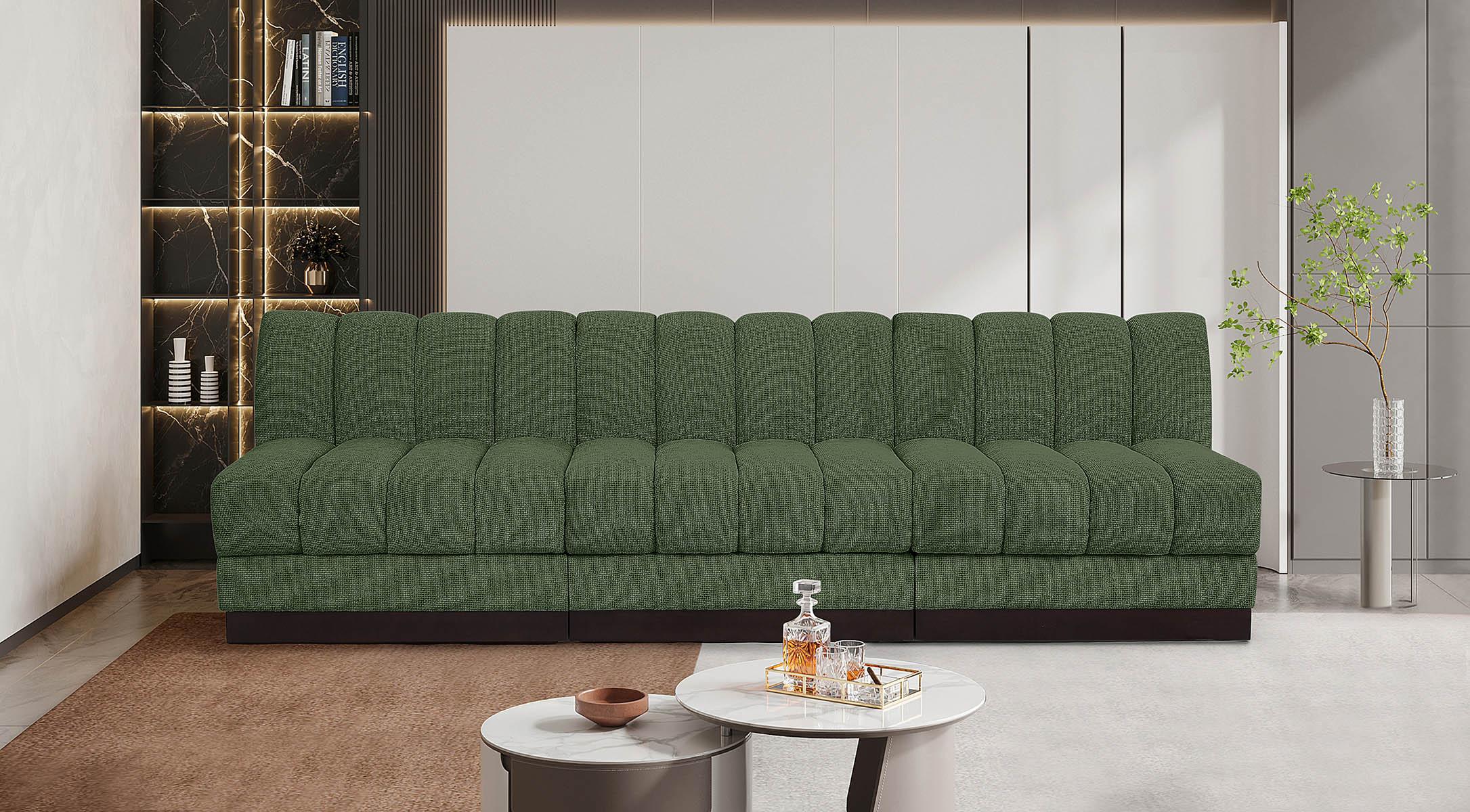 

    
Green Chenille Modular Sofa QUINN 124Green-S96 Meridian Contemporary Modern
