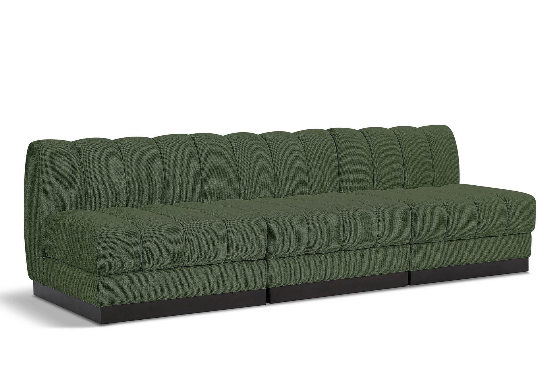 

    
Green Chenille Modular Sofa QUINN 124Green-S96 Meridian Contemporary Modern
