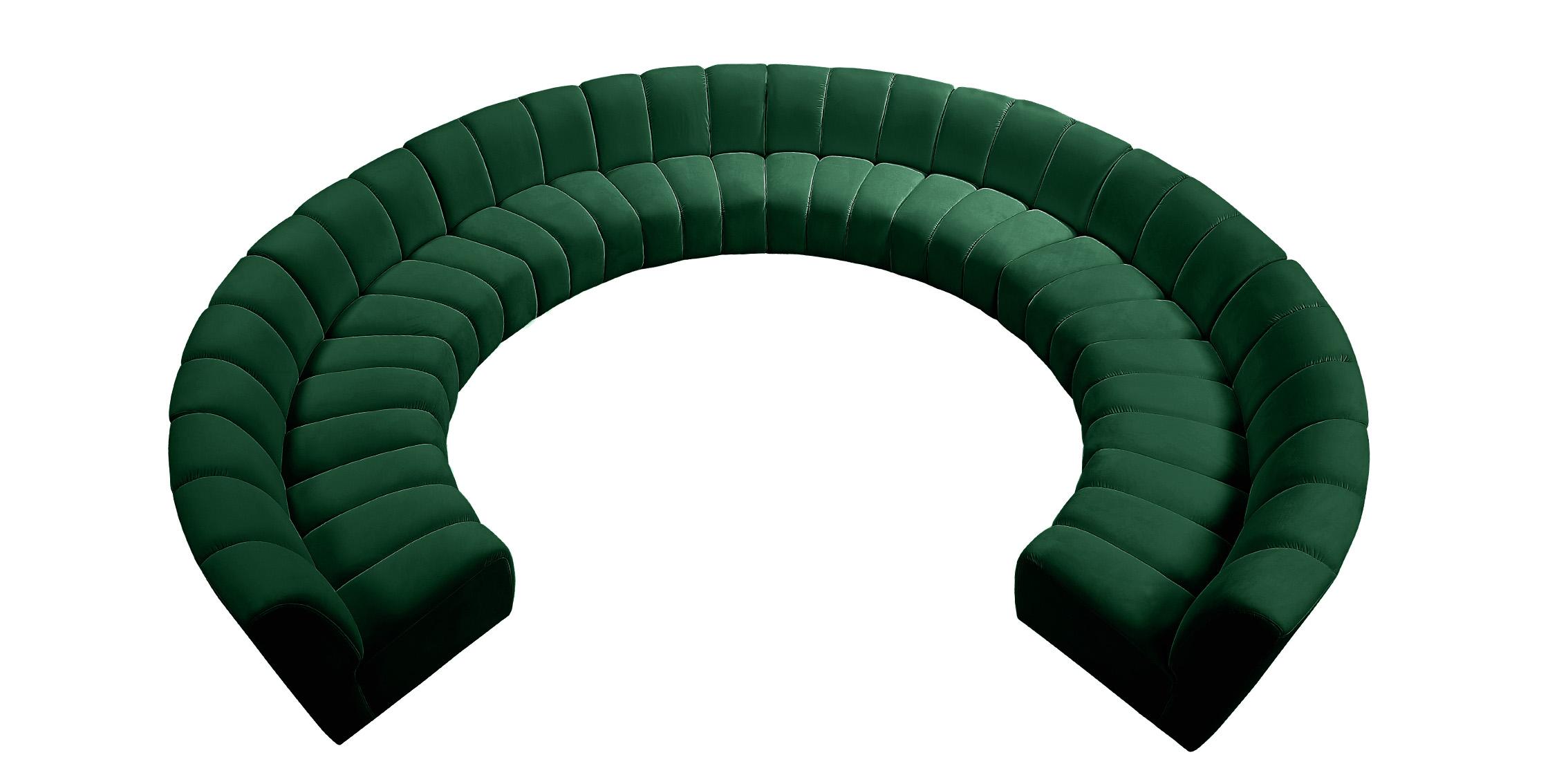 

    
Green Velvet Modular Sectional Sofa INFINITY 638Green-10PC Meridian Modern
