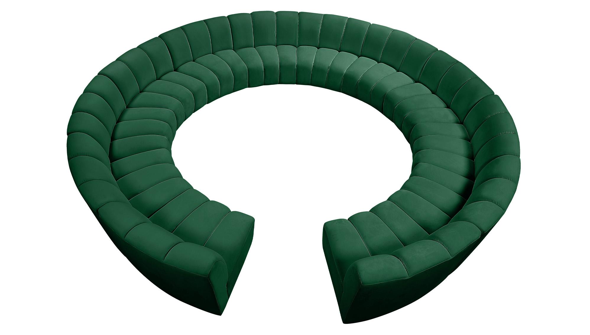 

    
Green Velvet Modular Sectional Sofa INFINITY 638Green-12PC Meridian Modern

