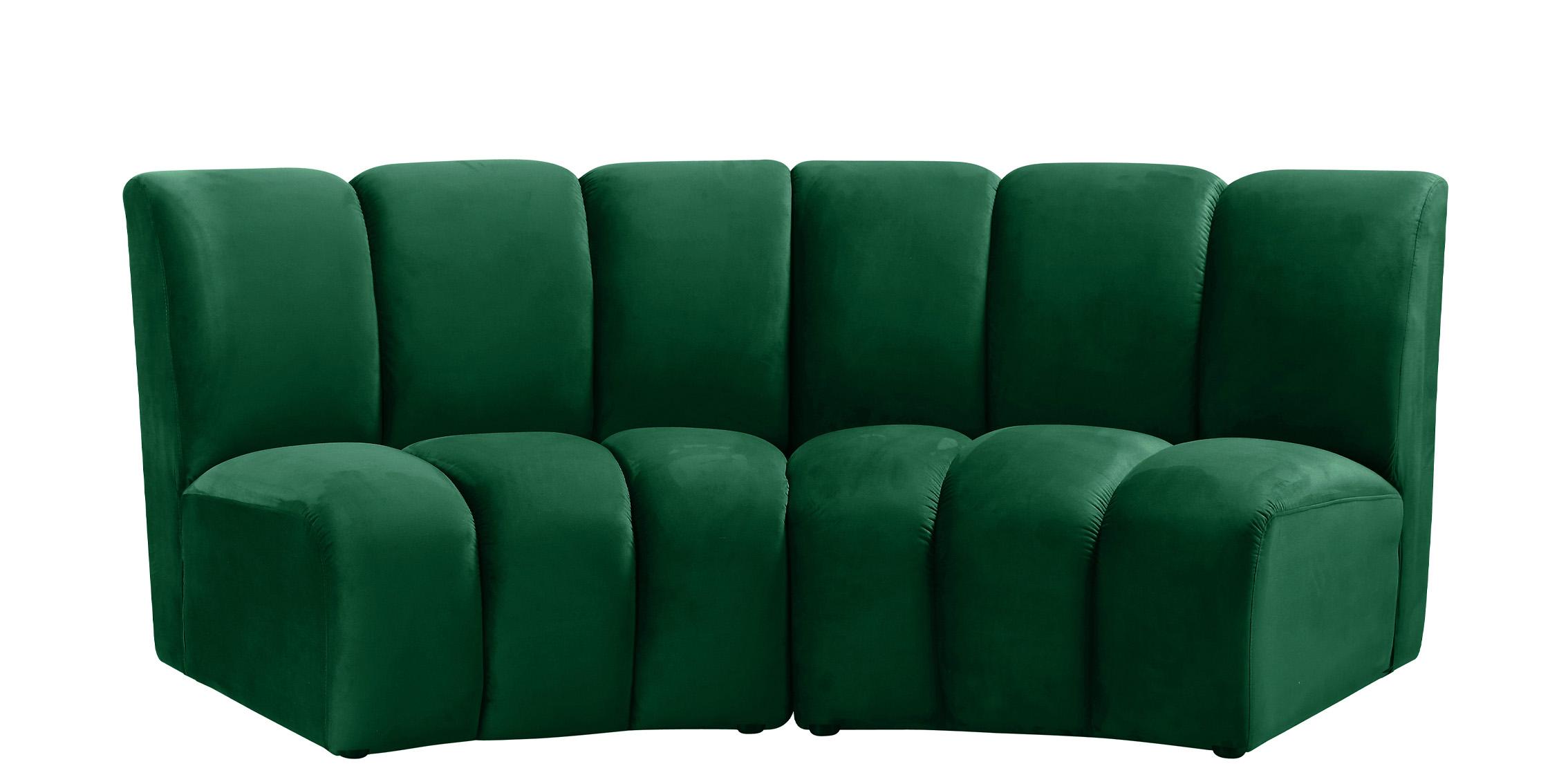 

    
Green Velvet Modular Sectional Sofa INFINITY 638Green-2PC Meridian Modern
